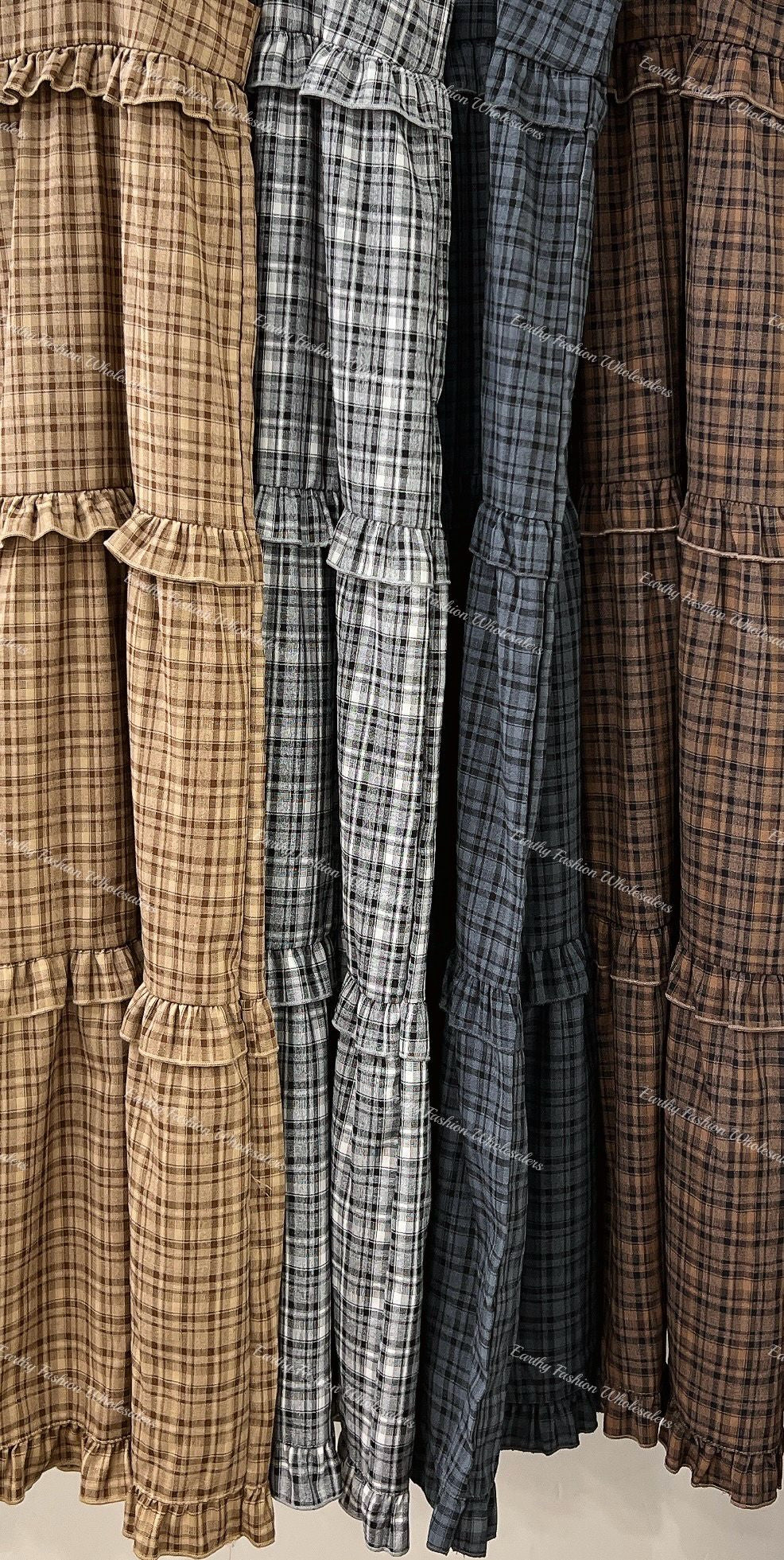 秋冬🟤格紋Ruffle OPS|4色入