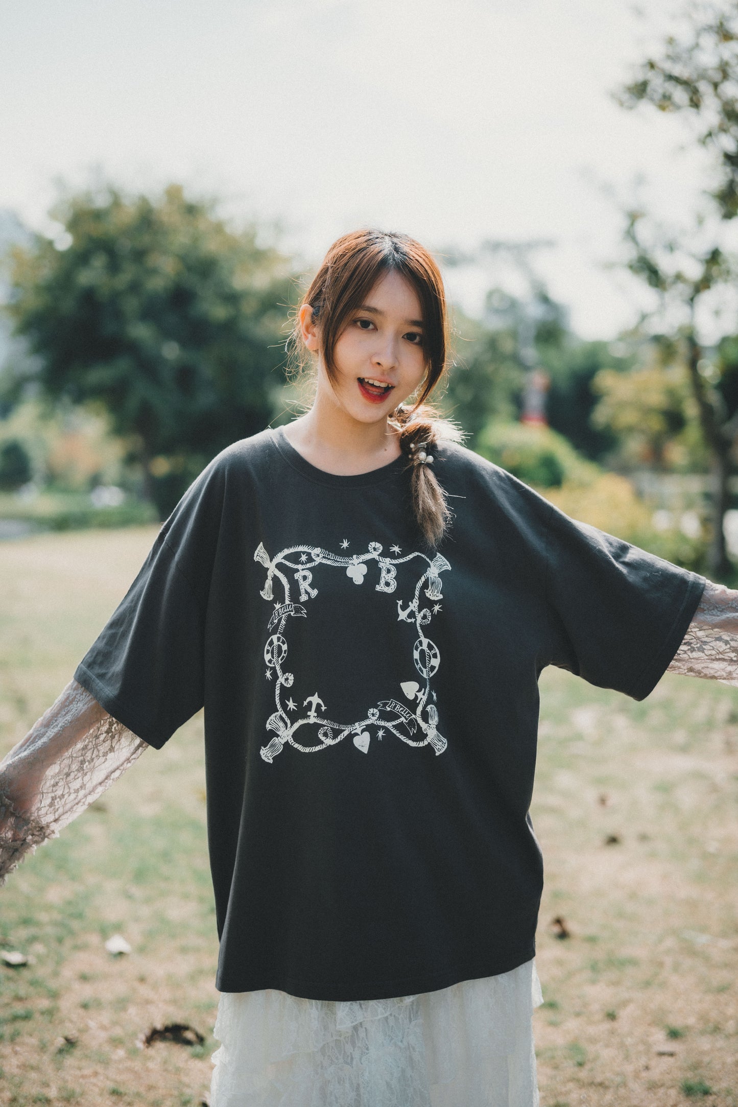 ROMANTIC RUFFLE LACE SLEEVES TEE | 3色入