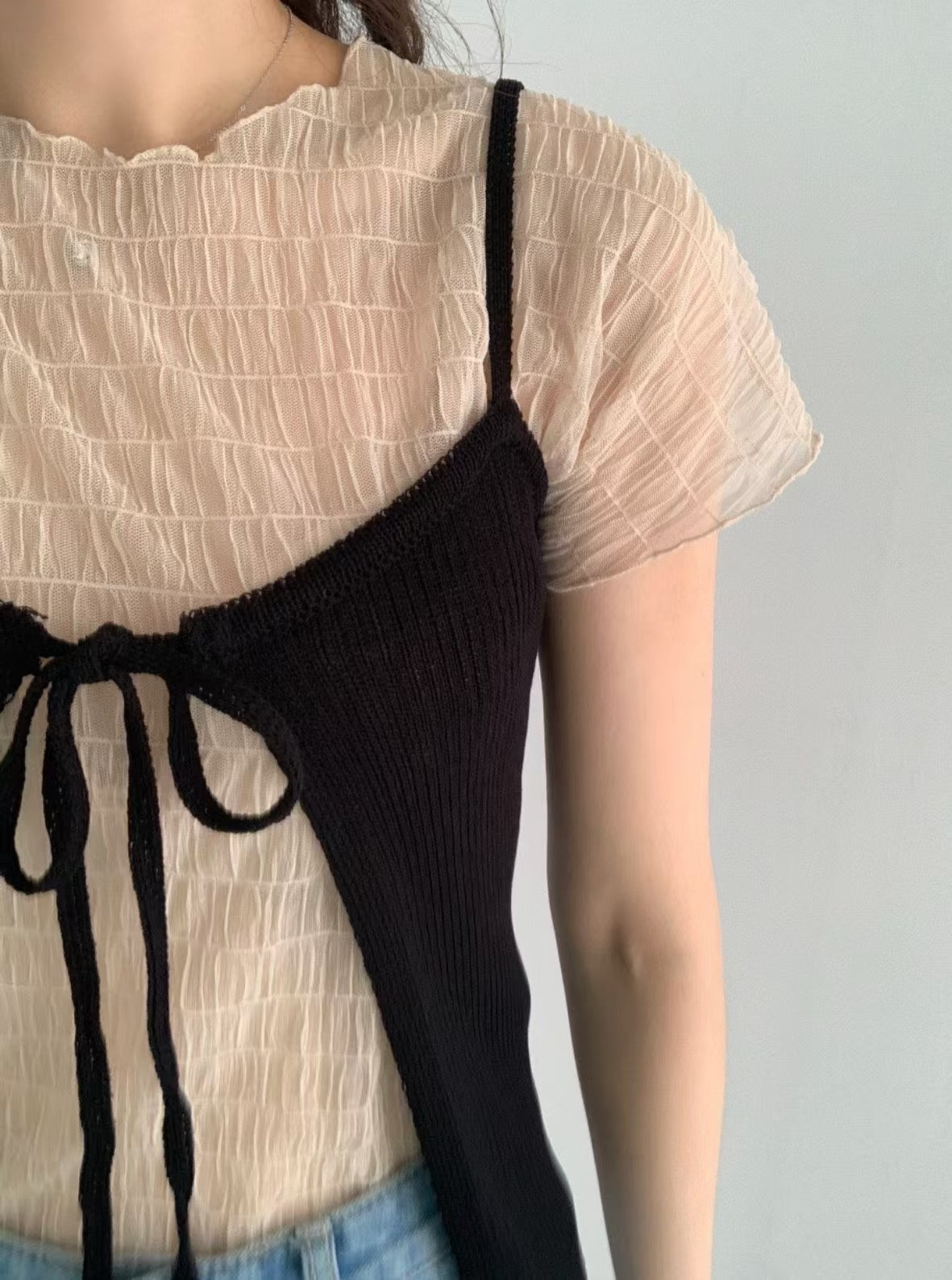 透膚飛飛袖內搭top|4色入