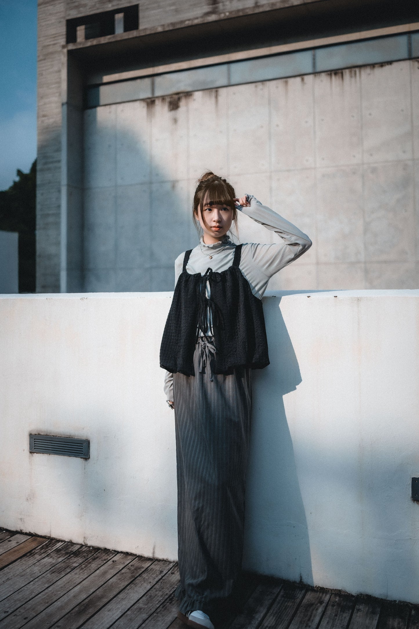 豎紋後分叉Ruffle魚尾裙|3色入