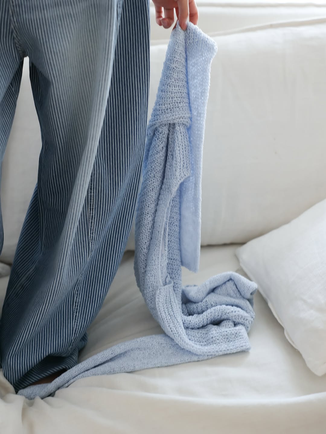 Stripe寬型斜切口氣球褲|2色入