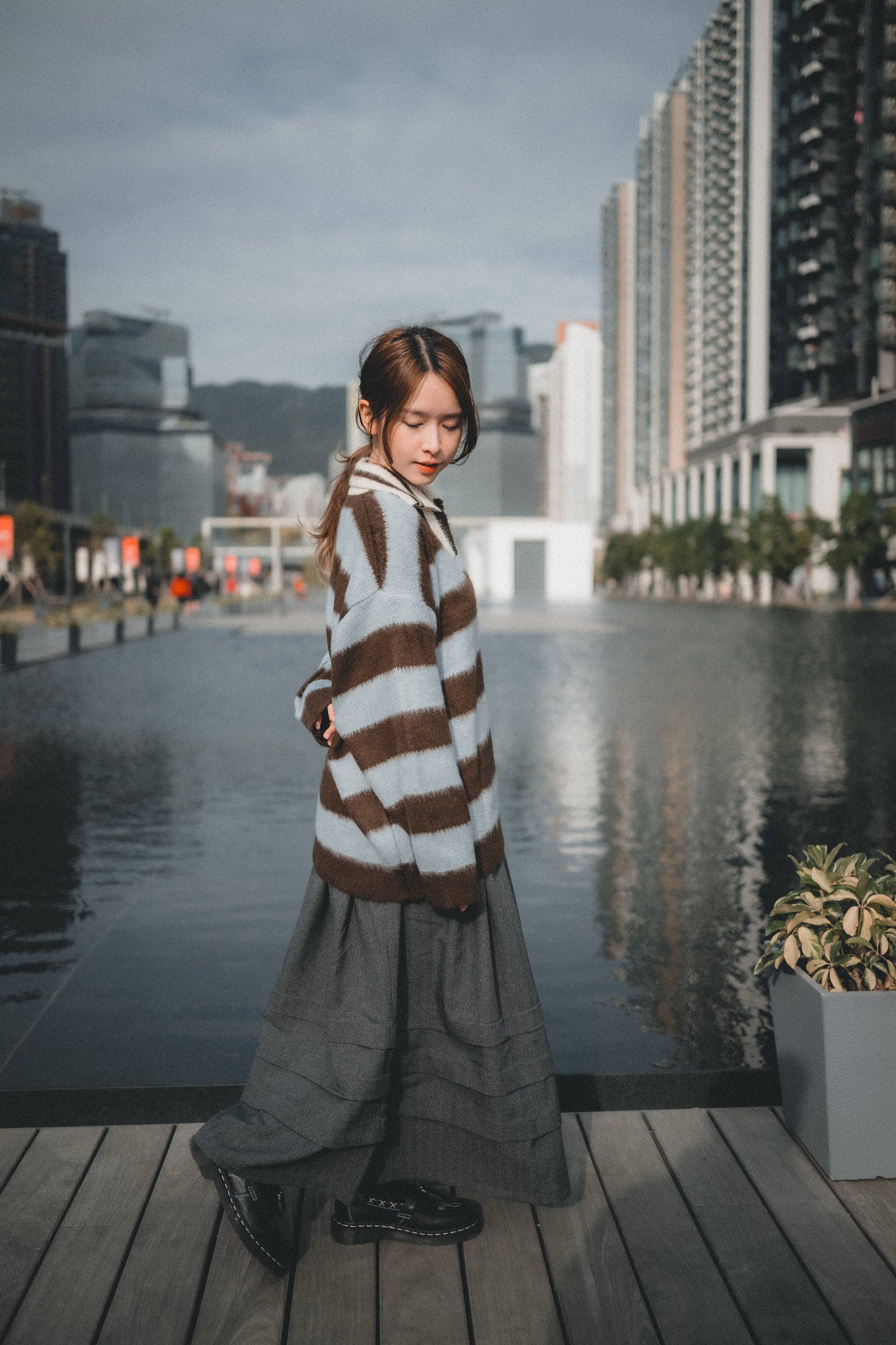 灰色系🩶褶褶層半身裙|2色入