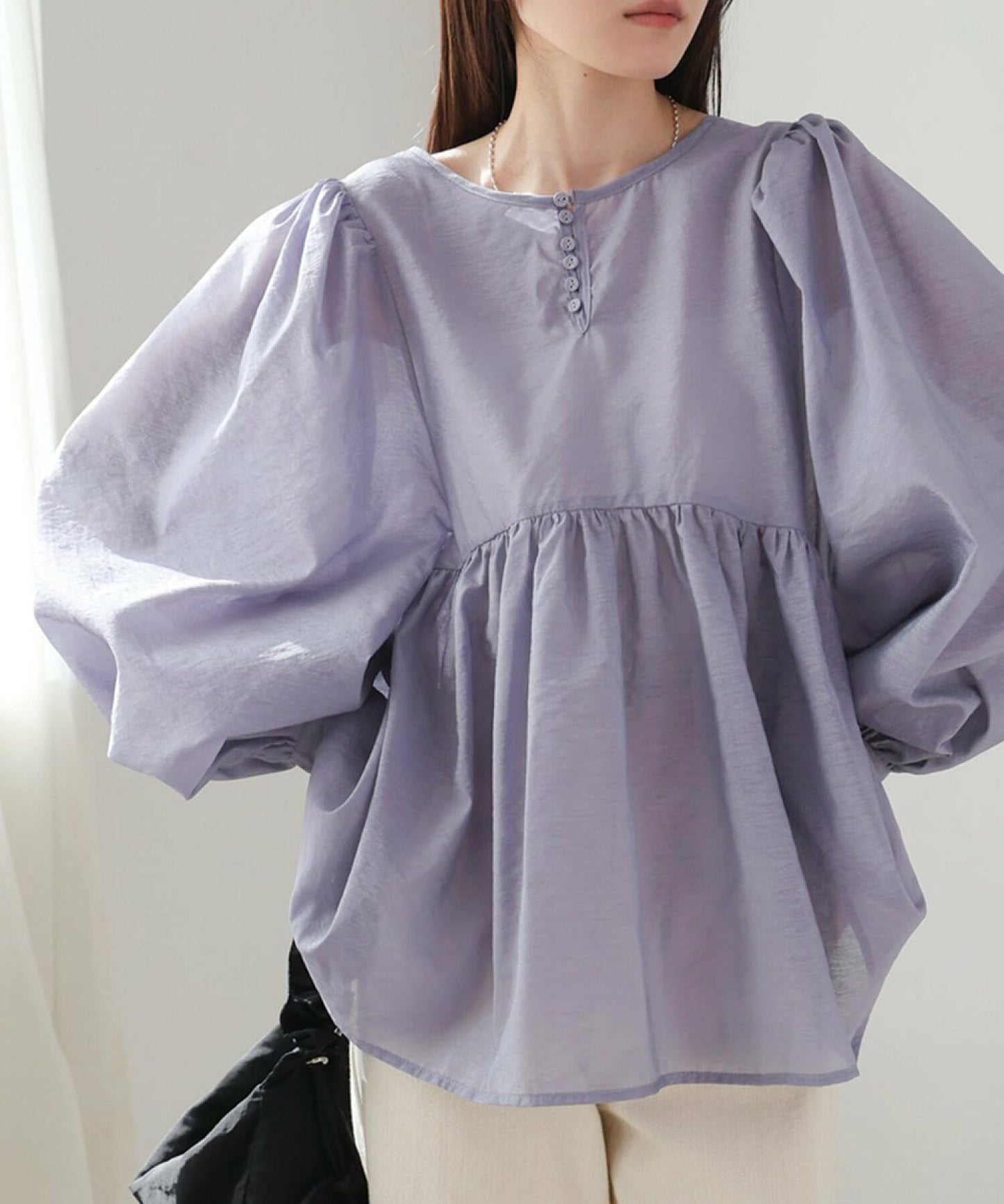 JP輕透綁帶襯衫blouse|3色入