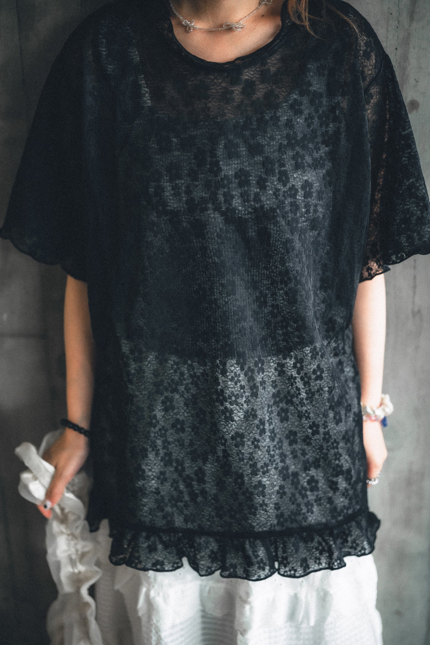 Fafa♪٩✿´ヮ`✿ 透膚oversized top|2色入