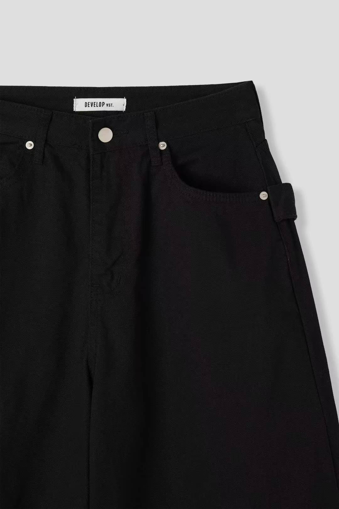 鉚釘半腰帶彎刀褲|1色入