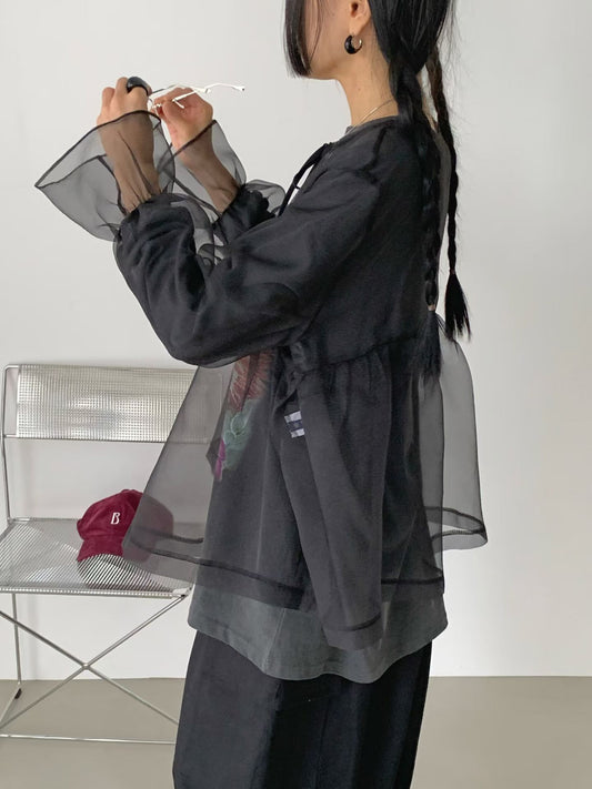 肌理感透膚紗質layer top|3色入