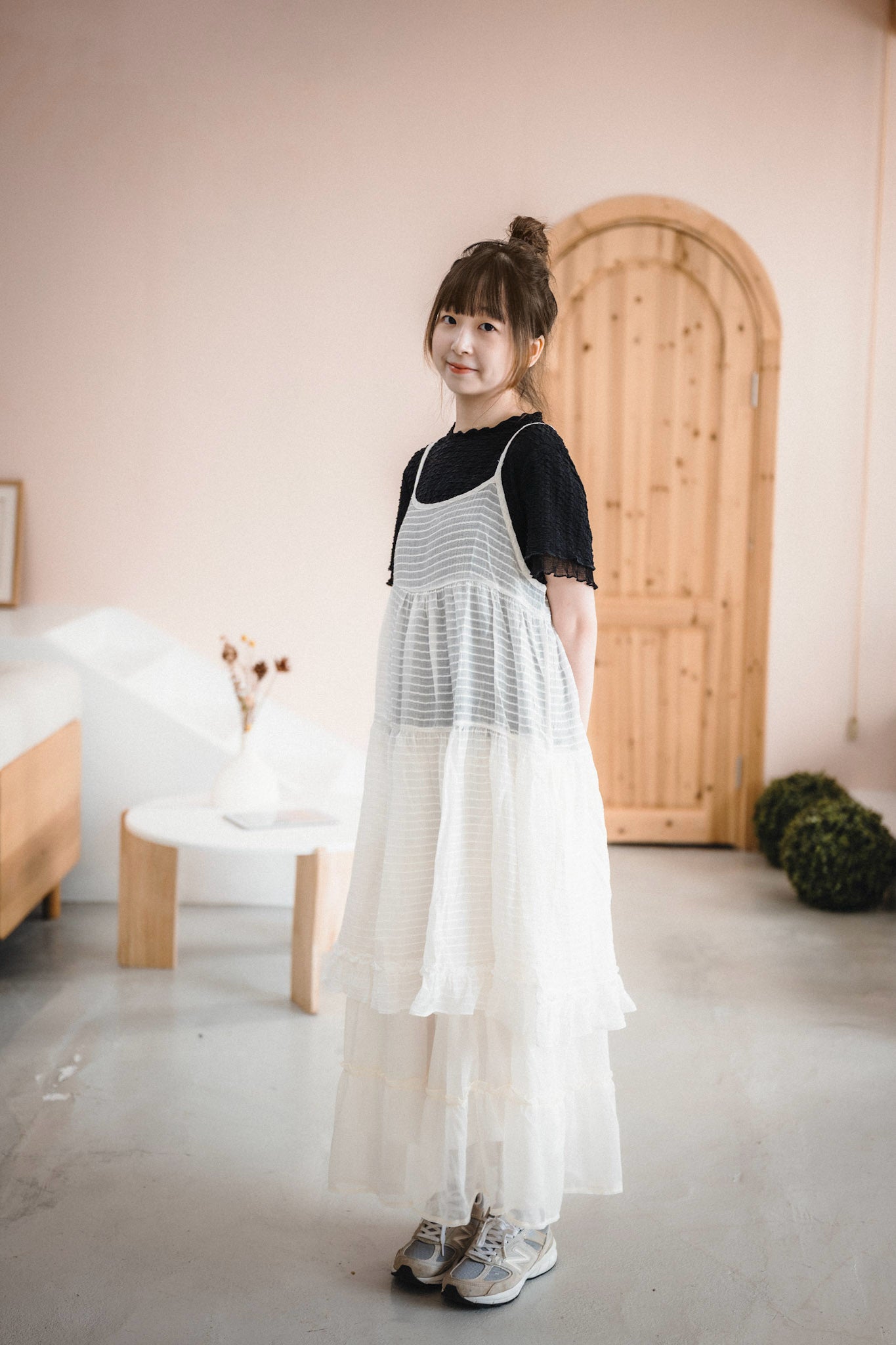 微透條紋Ruffle尾吊帶OPS|3色入