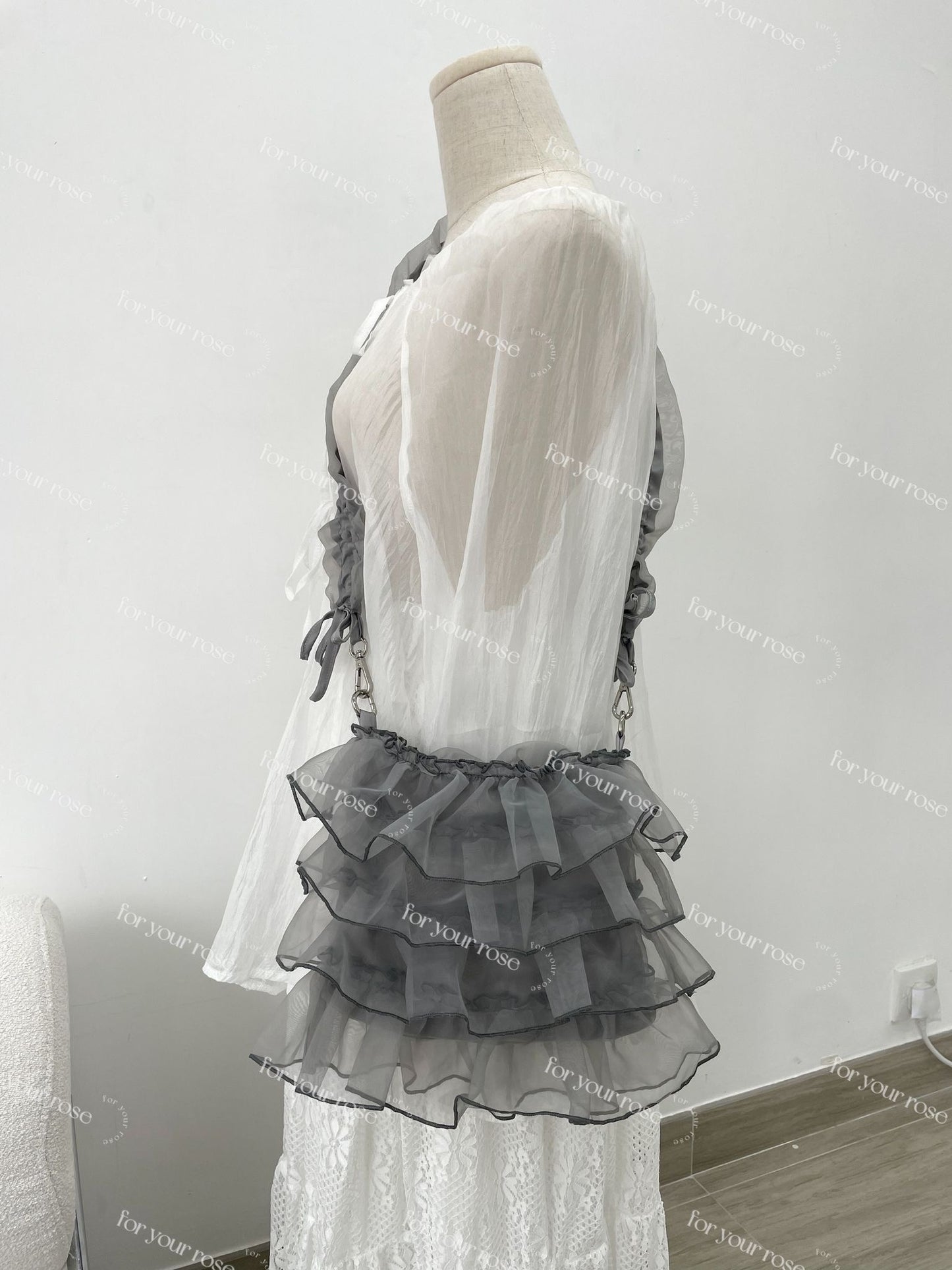 蛋糕層層ruffle紗紗袋 S size|4色入