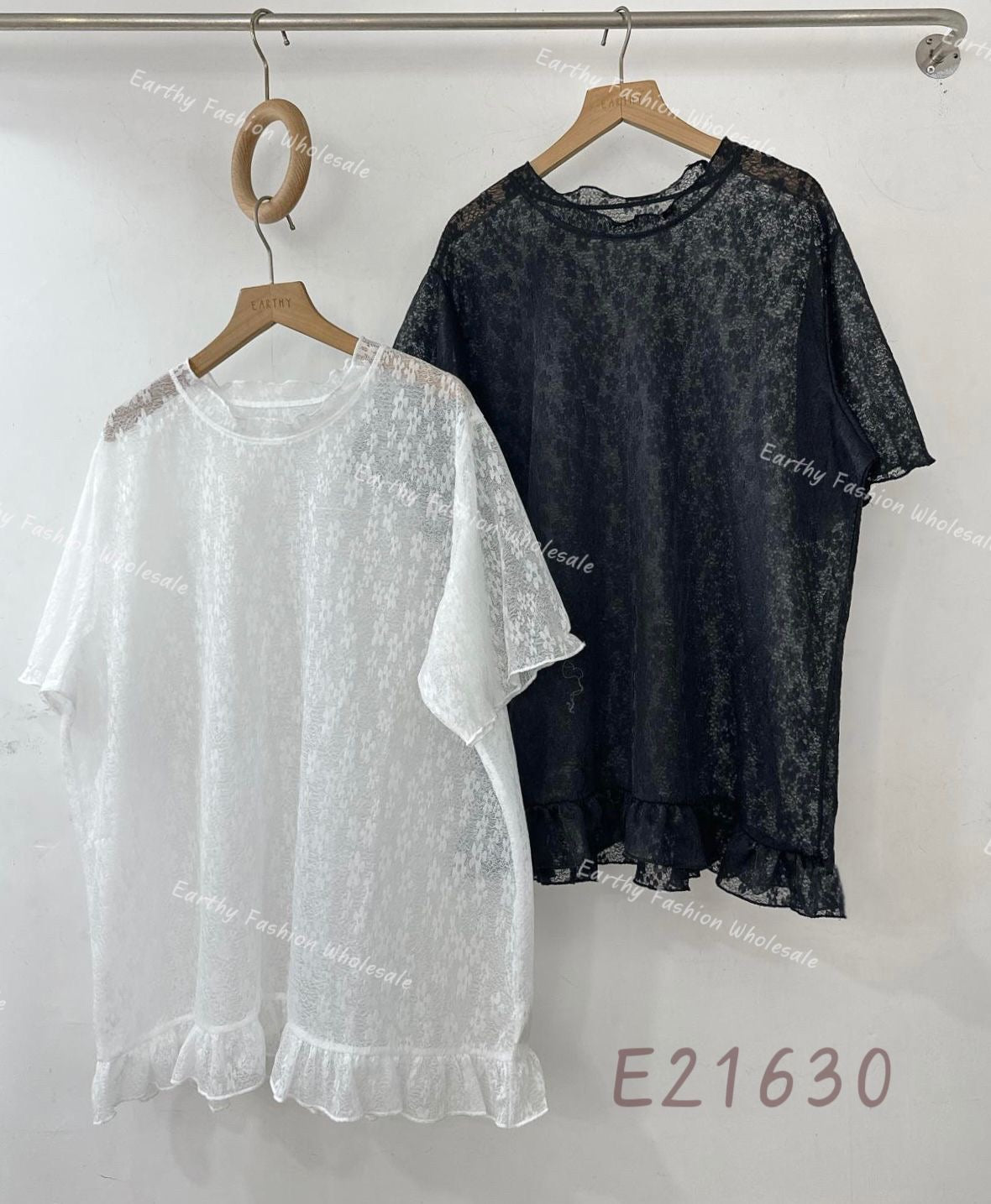 Fafa♪٩✿´ヮ`✿ 透膚oversized top|2色入