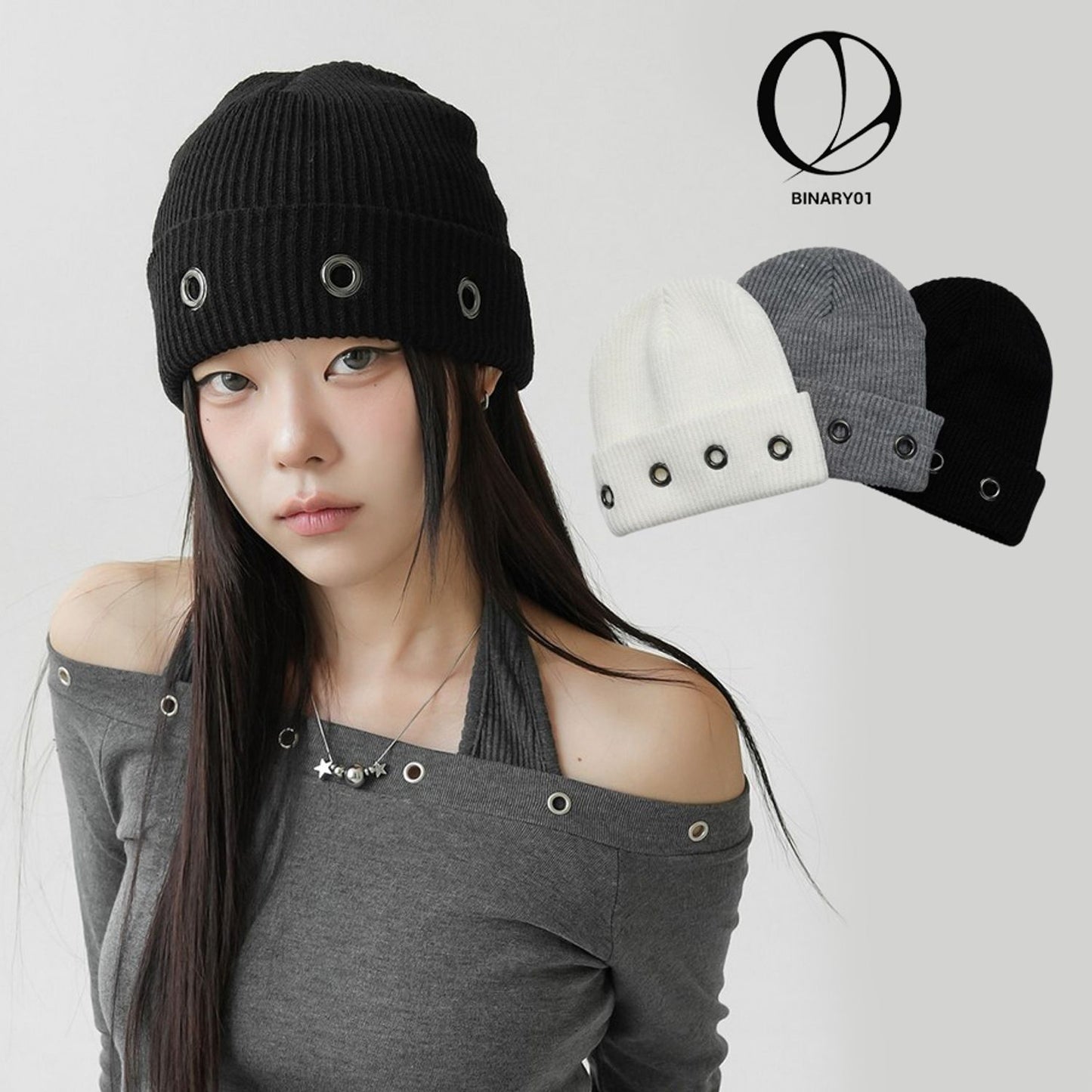 KR鉚釘針織冷帽|3色入