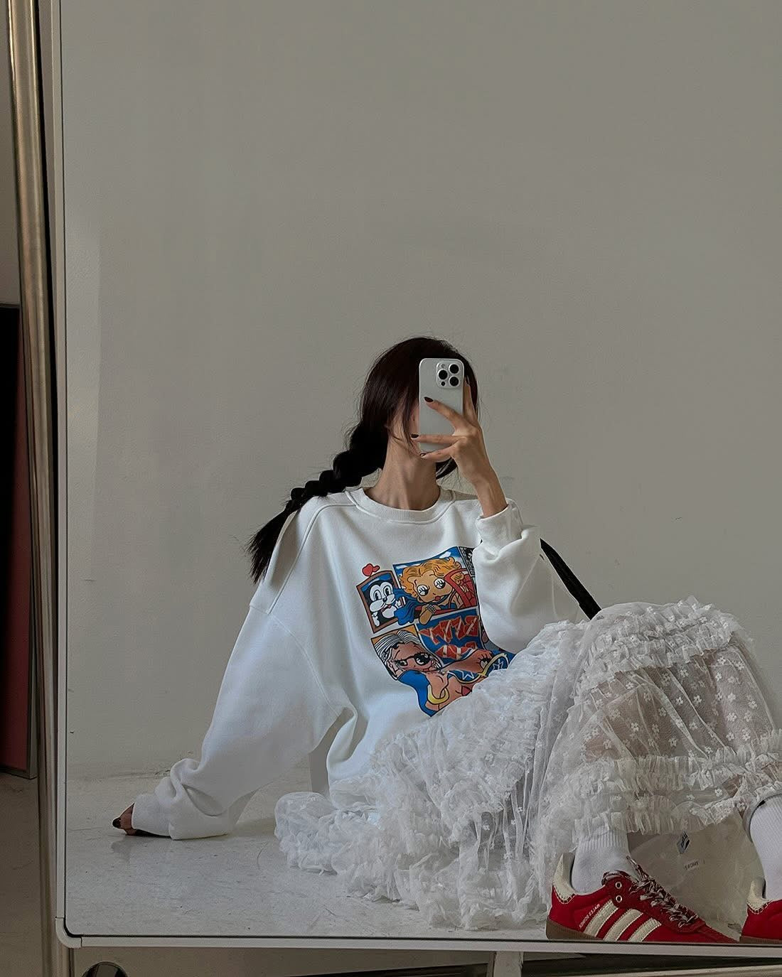 粒粒花 • 不規則紗紗裙|2色入