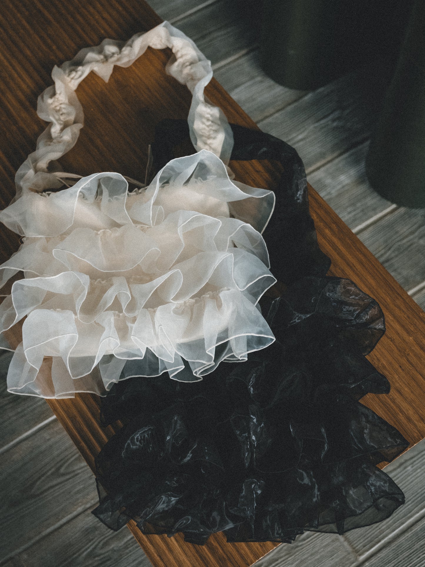 蛋糕層層ruffle紗紗袋 L size|4色入