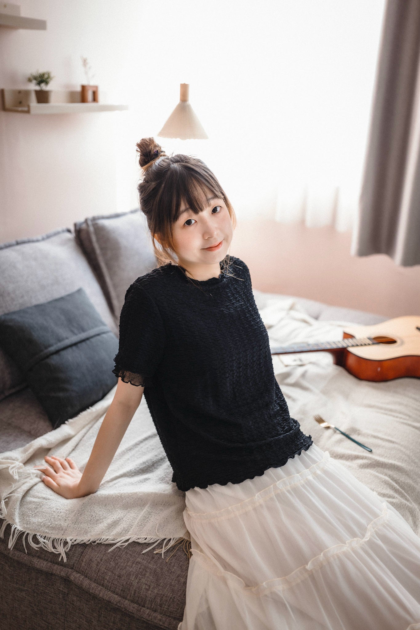 超soft☁️ 棉花糖拼接手袖TOP|3色入