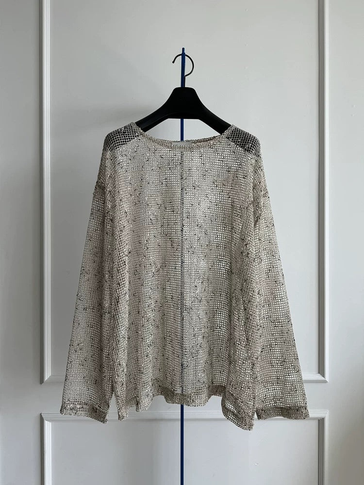 KR線粒點鏤空網格TEE|3色入