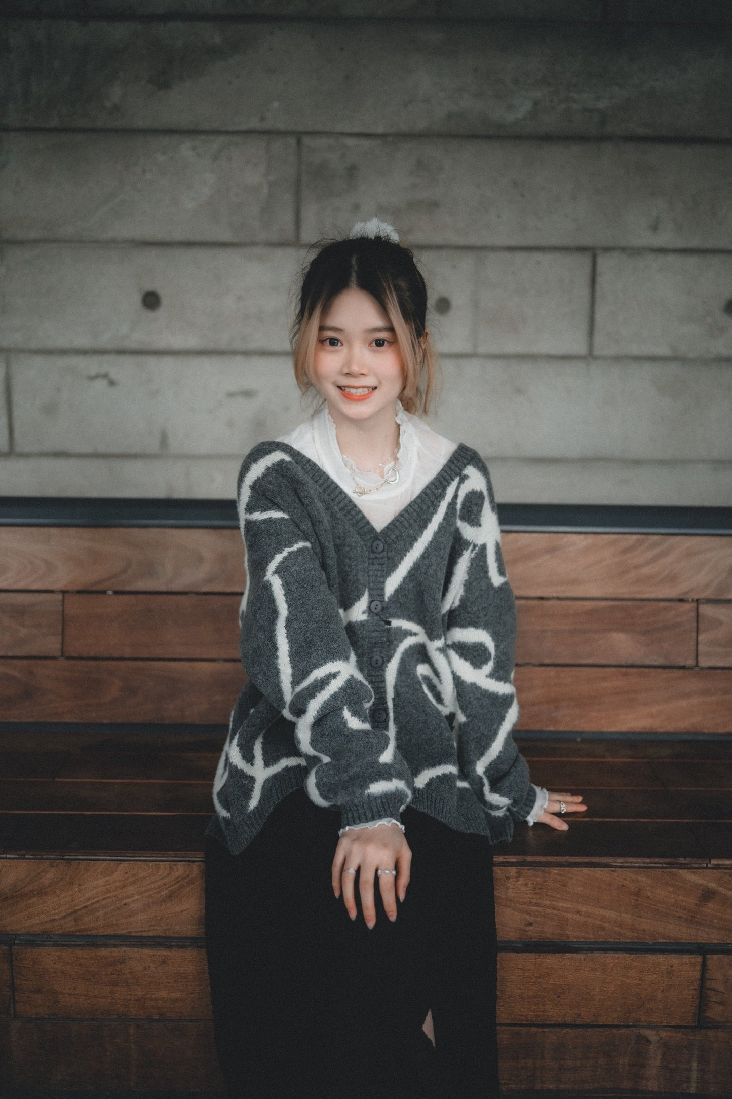 超靚必入😭❣️線描蝴蝶結針織外套|3色入