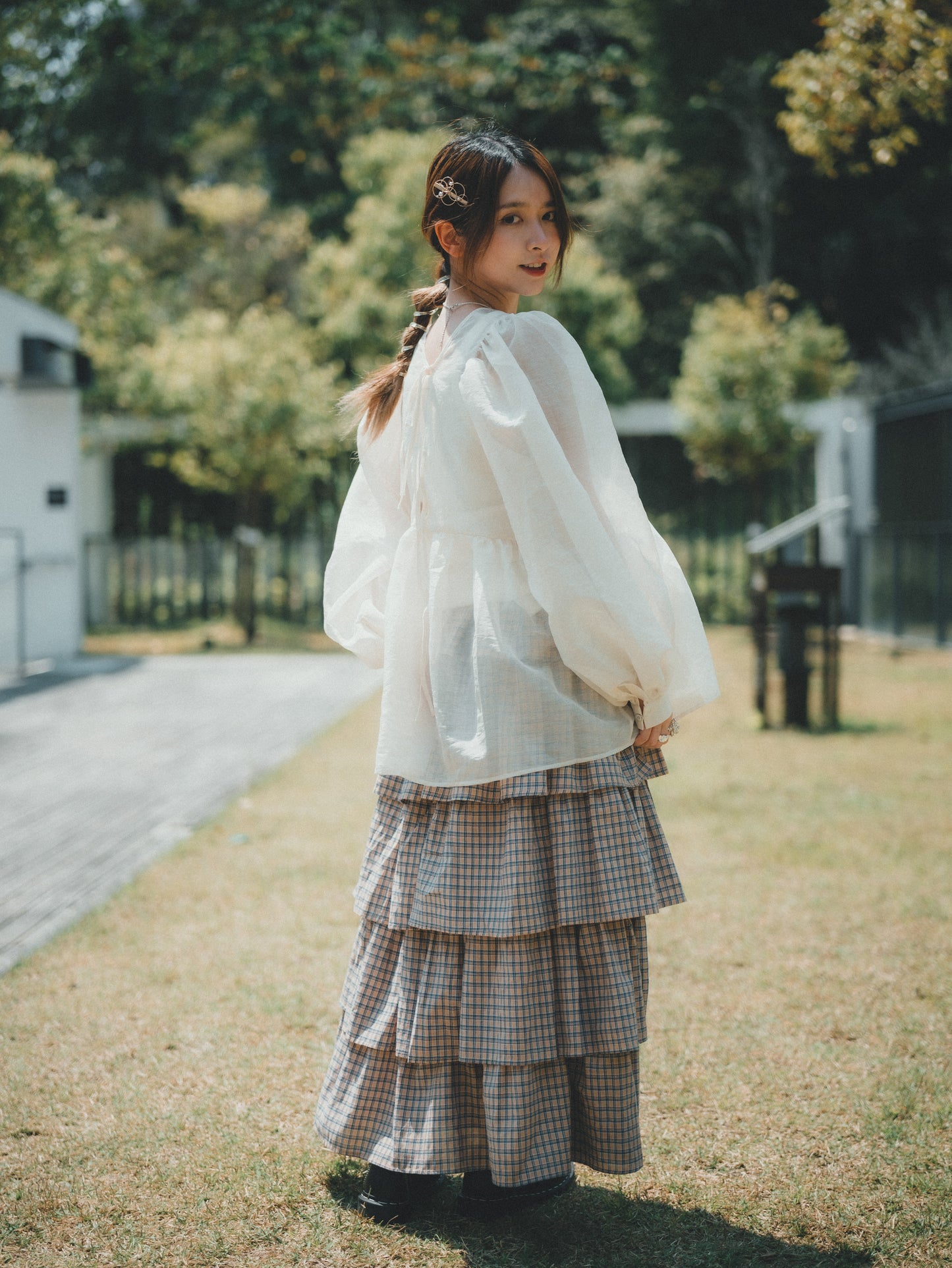 JP輕透綁帶襯衫blouse|3色入