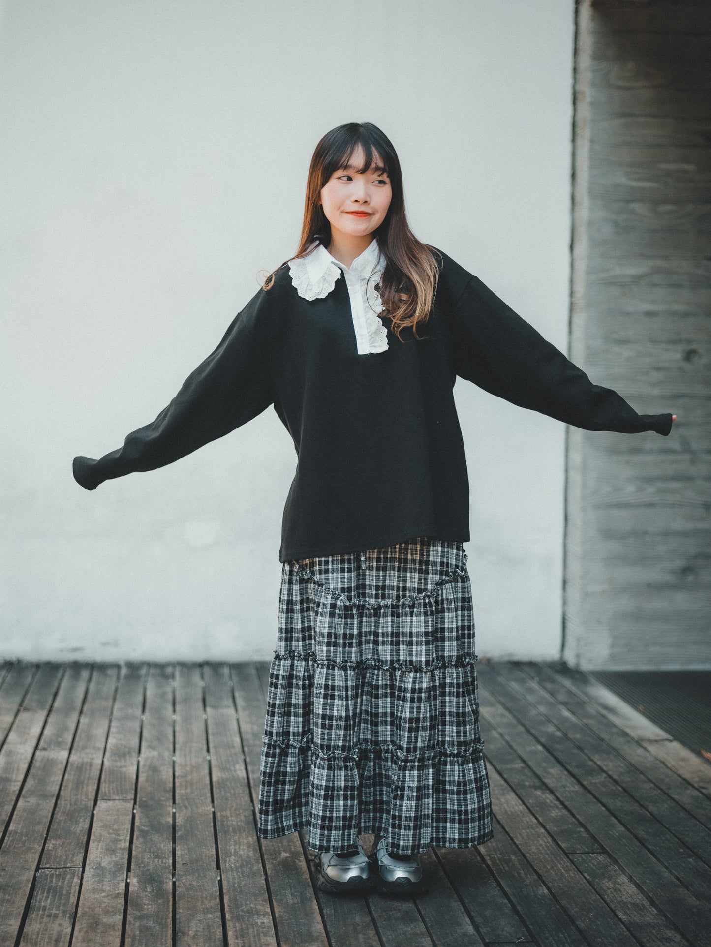 通花娃娃領 ❁ 薄長袖上衣|2色入