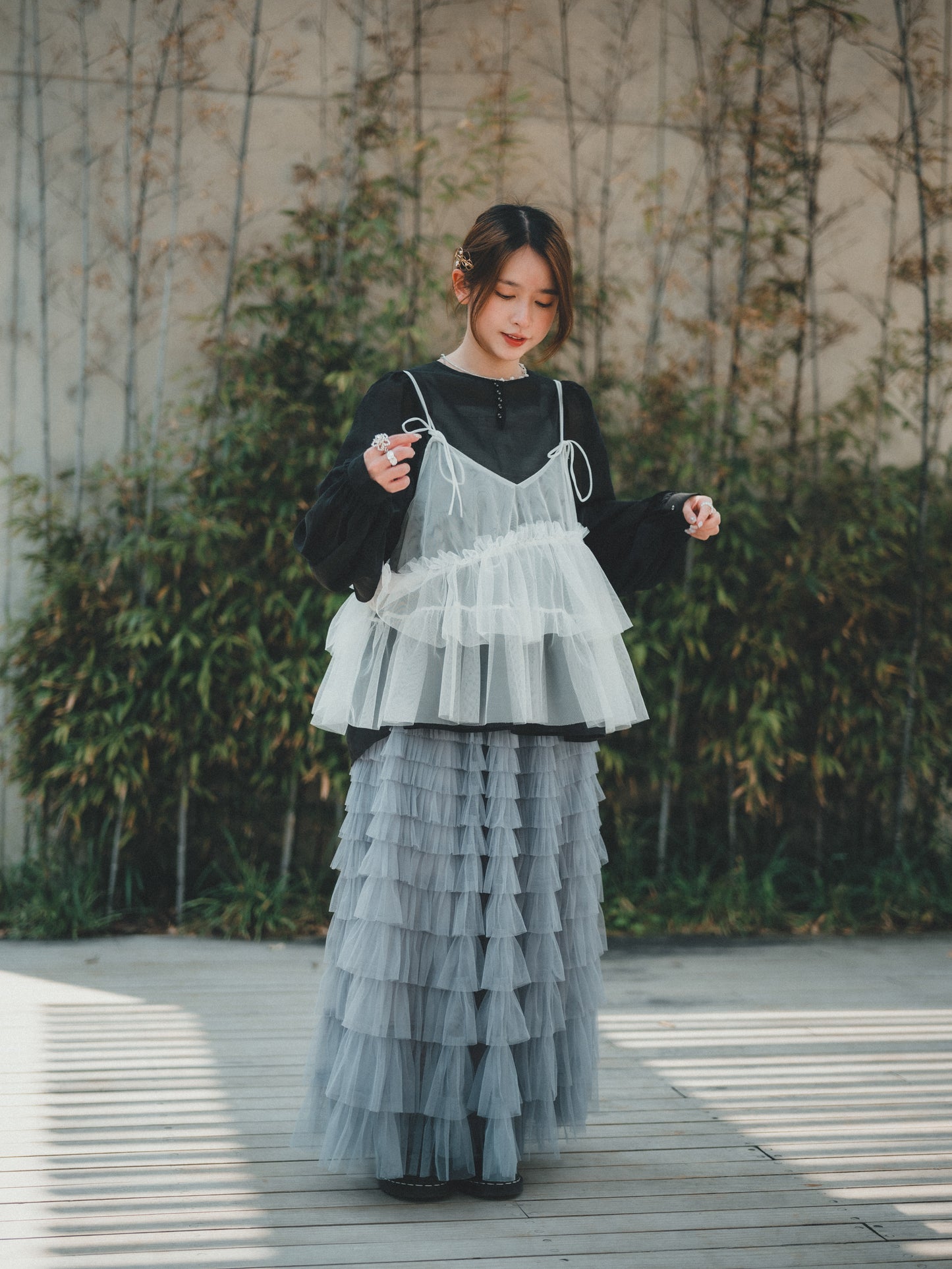 JP輕透綁帶襯衫blouse|3色入