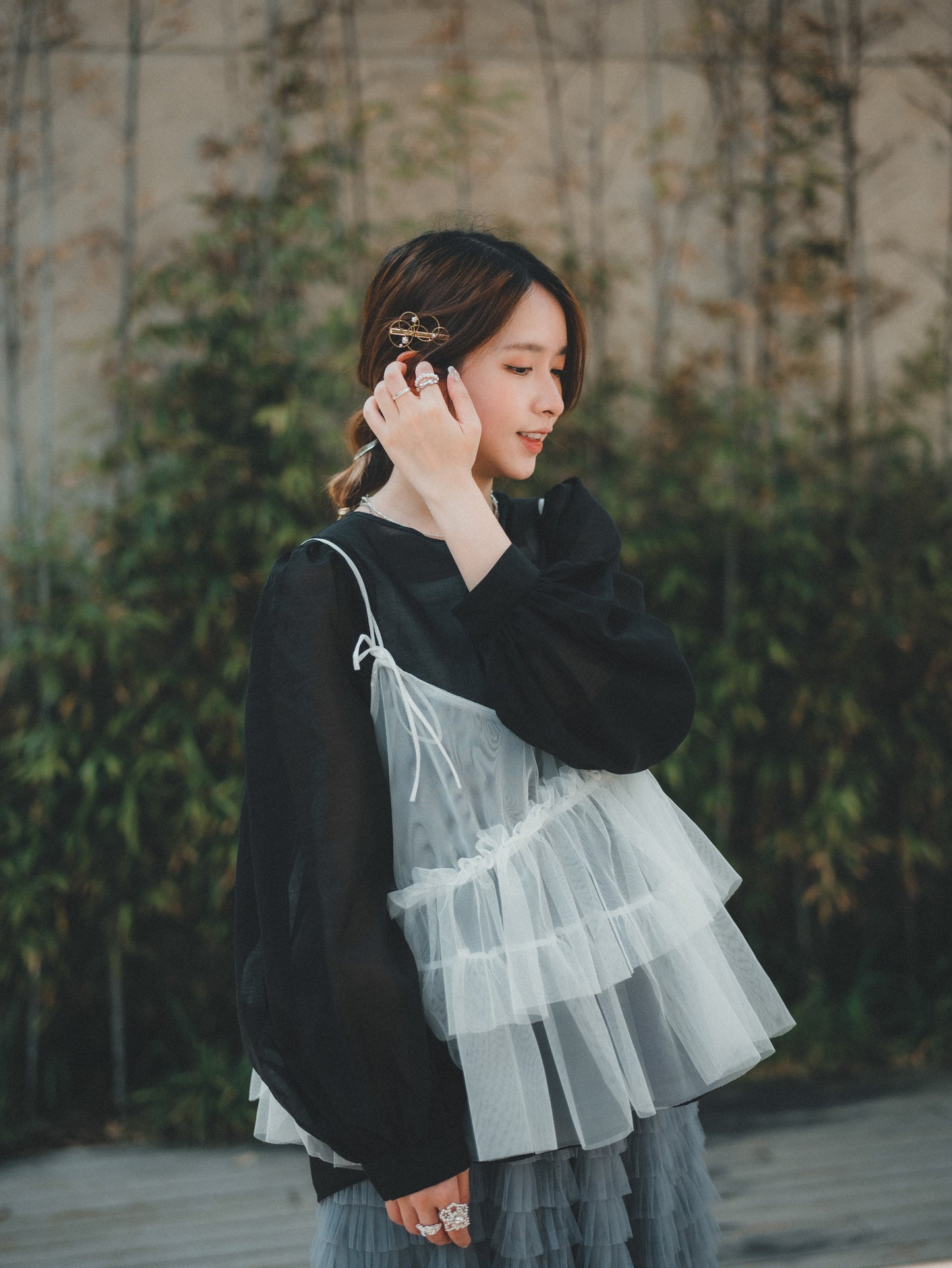 JP輕透綁帶襯衫blouse|3色入