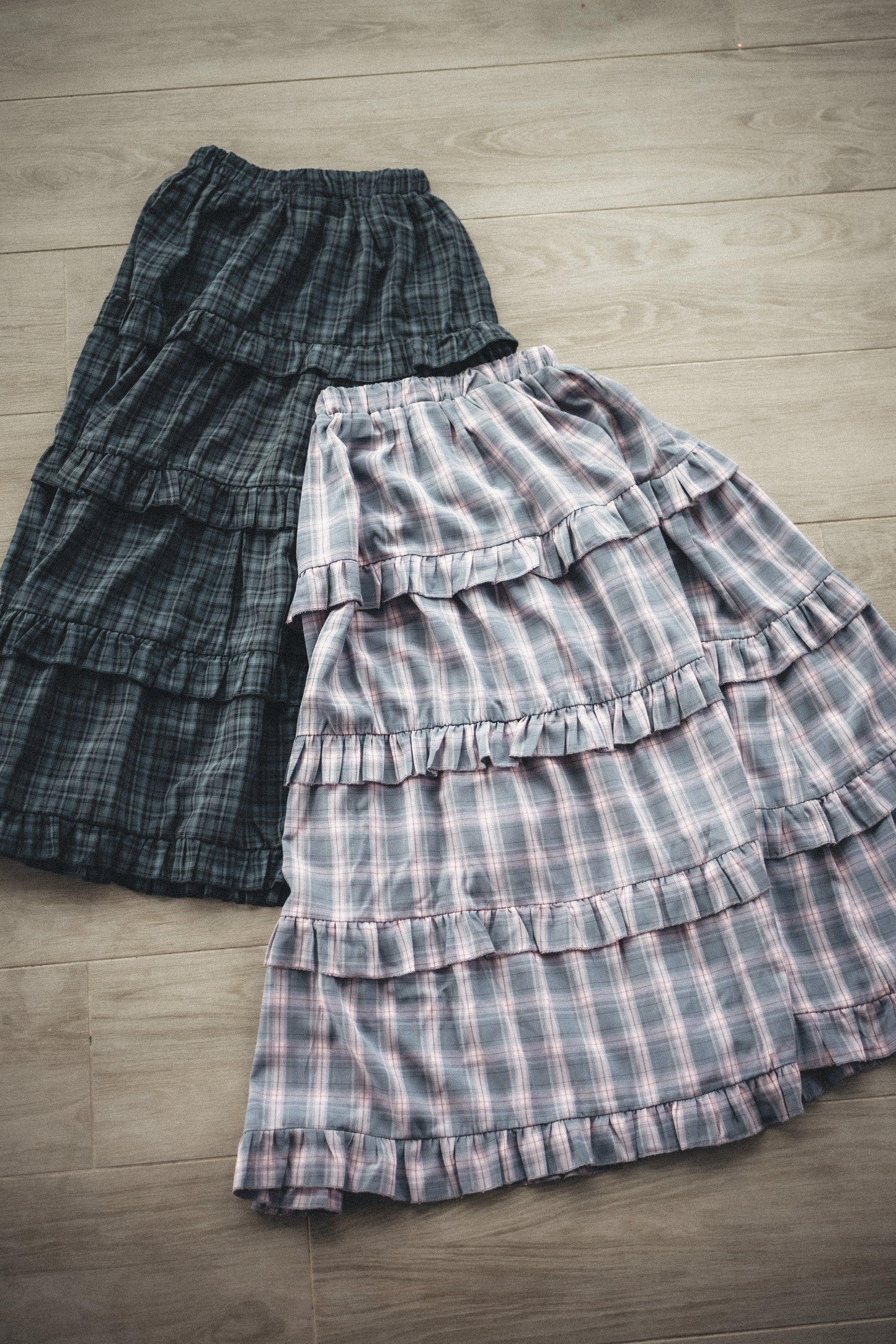 格紋蛋糕ruffle半裙|3色入