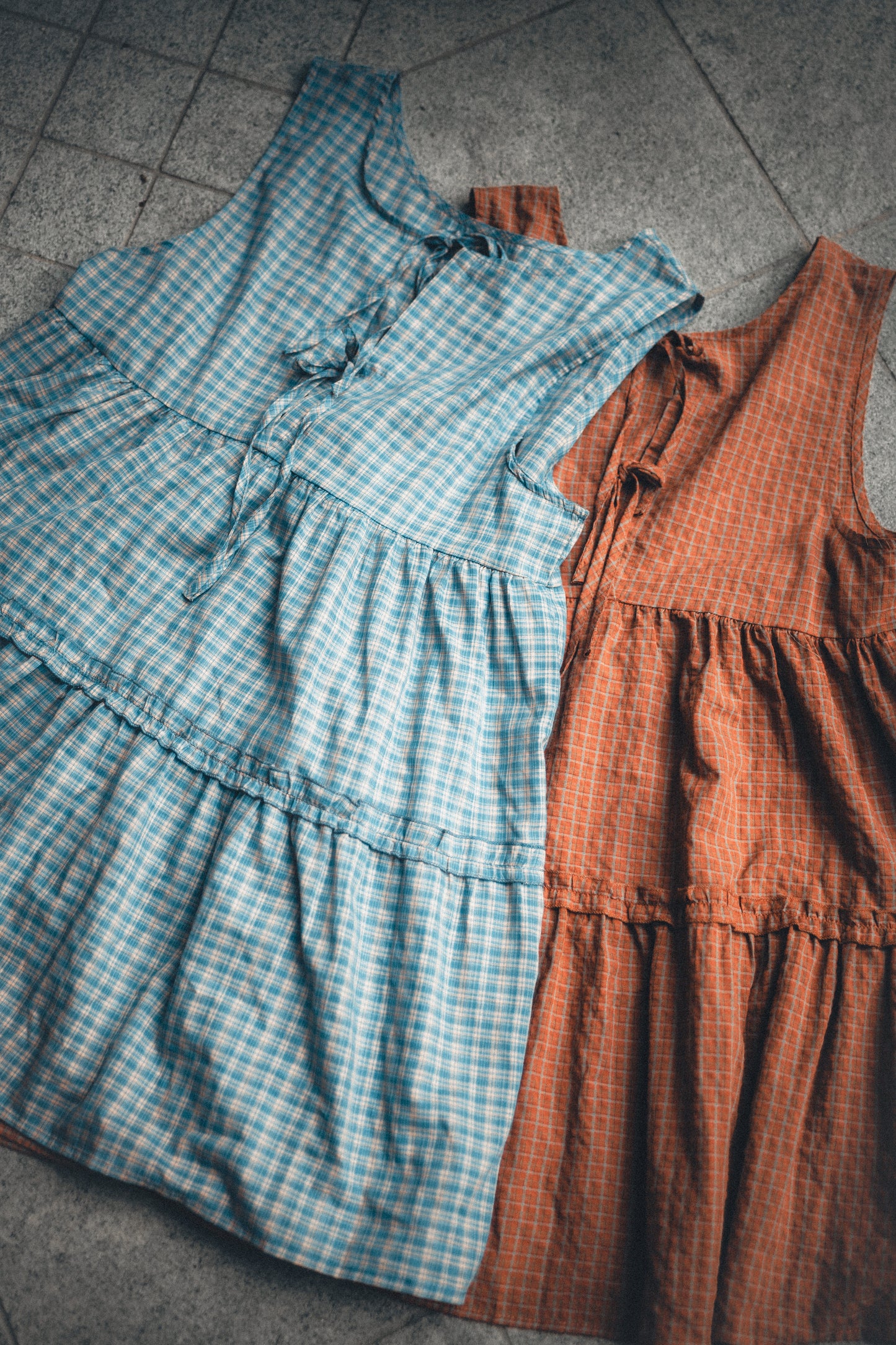 獨家!格紋ruffle綁帶馬甲背心|2色入