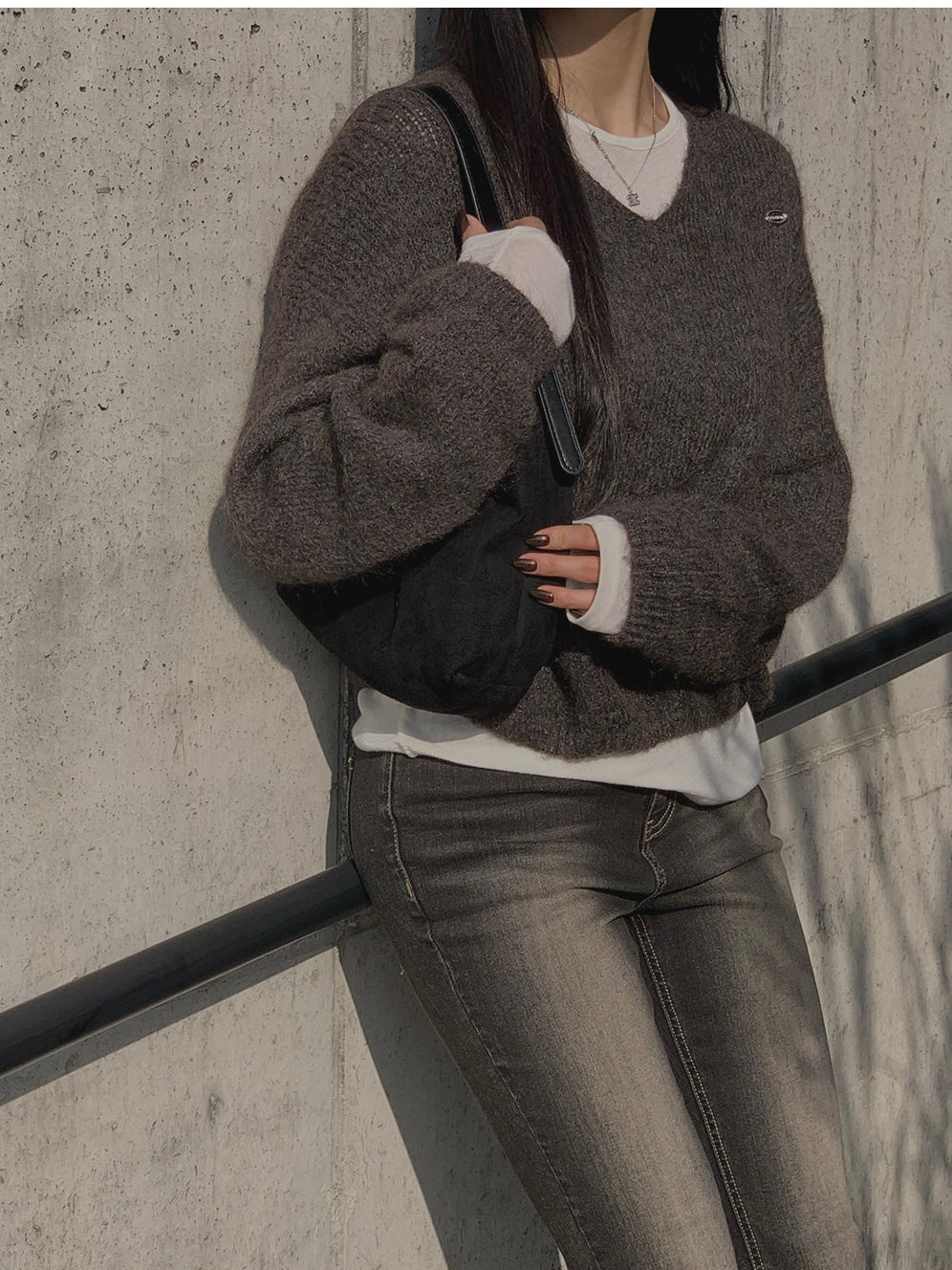 羊駝毛🦙柔軟觸感V領針織上衣|5色入