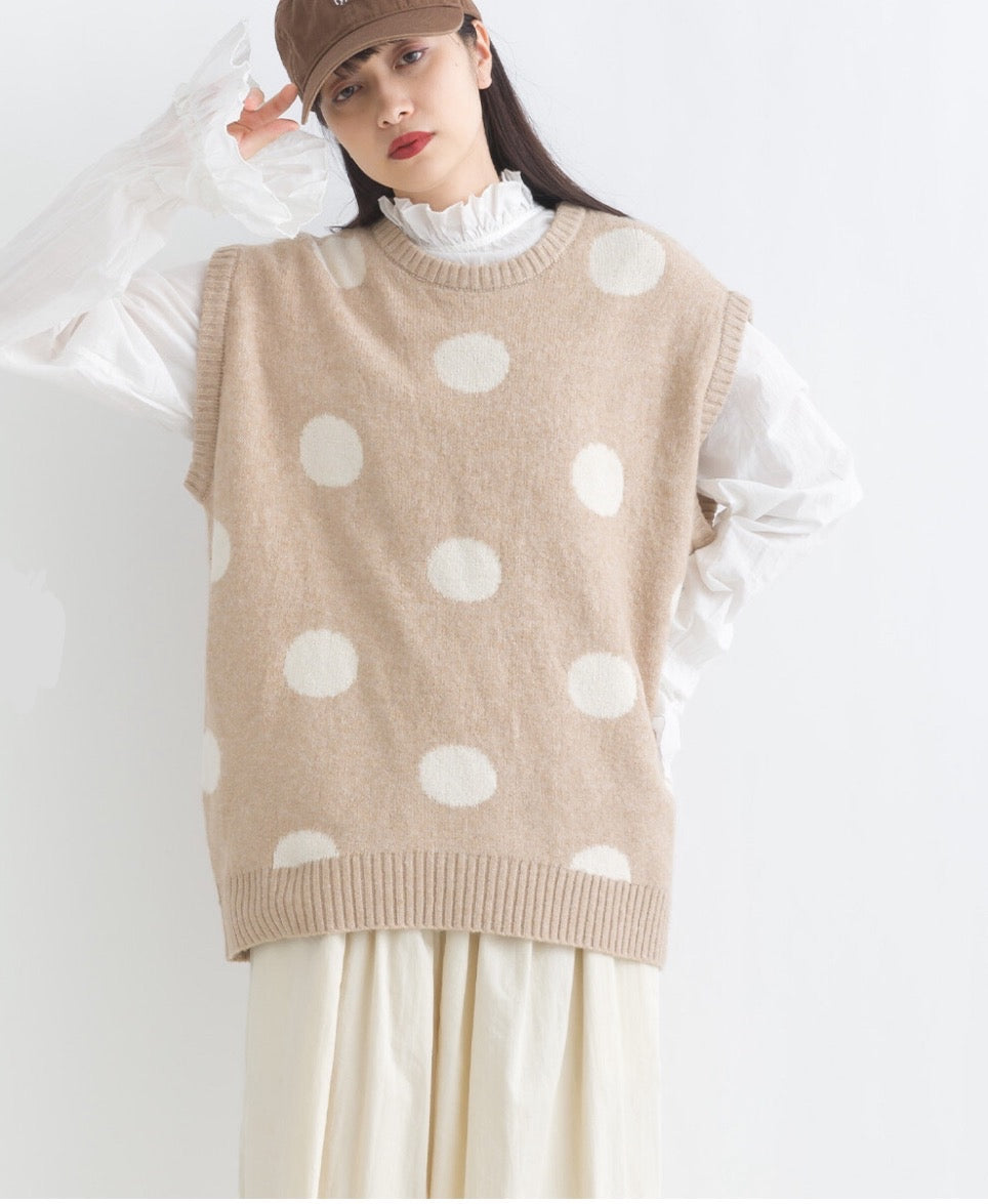 JP日系可愛波波針織馬甲|2色入