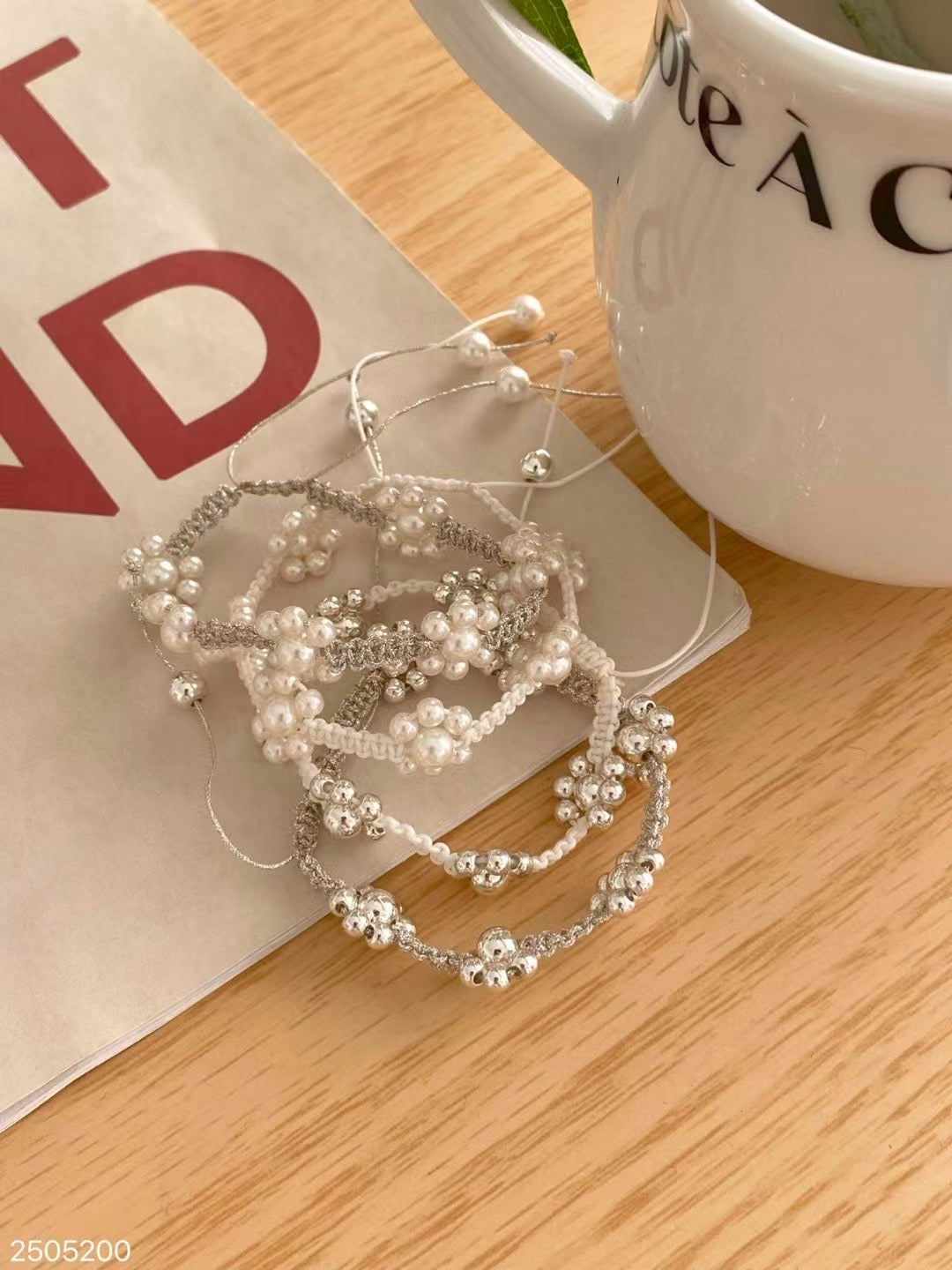 珠珠花朵手鏈|4色入