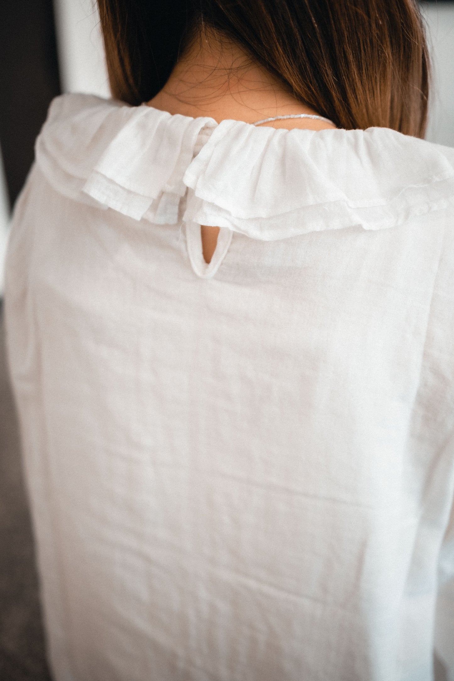 雙層圓花領長袖襯衫|2色入