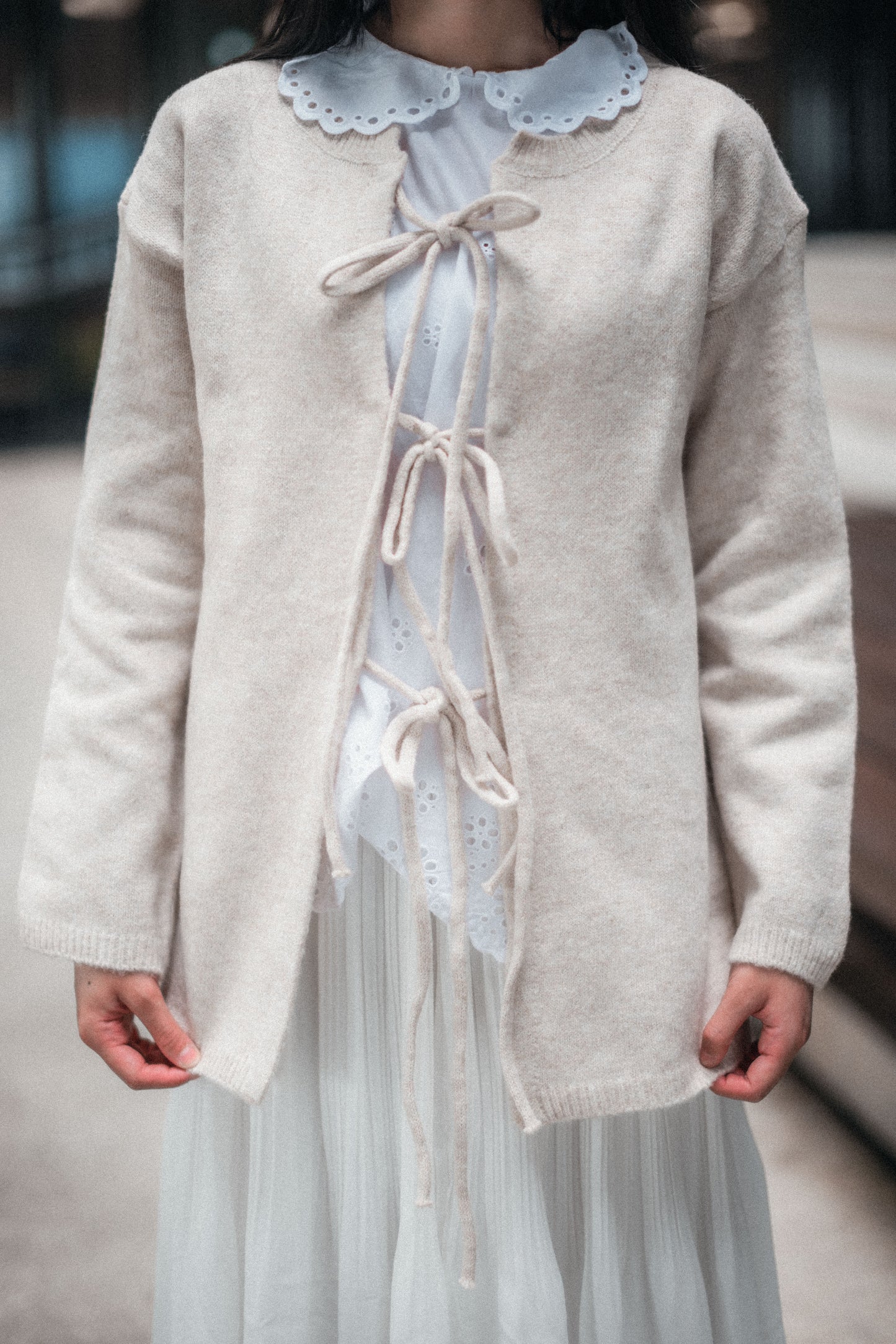 2ways綁帶寬鬆針織毛衣|2色入