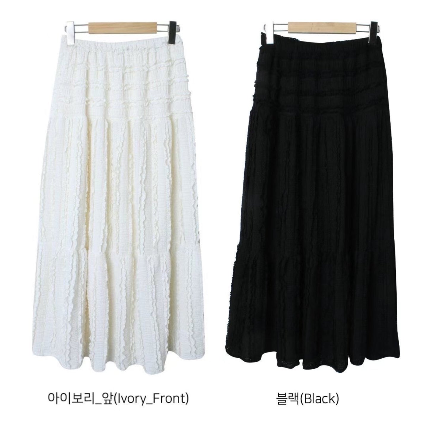 溫柔紋理感蕾絲半身裙|2色入