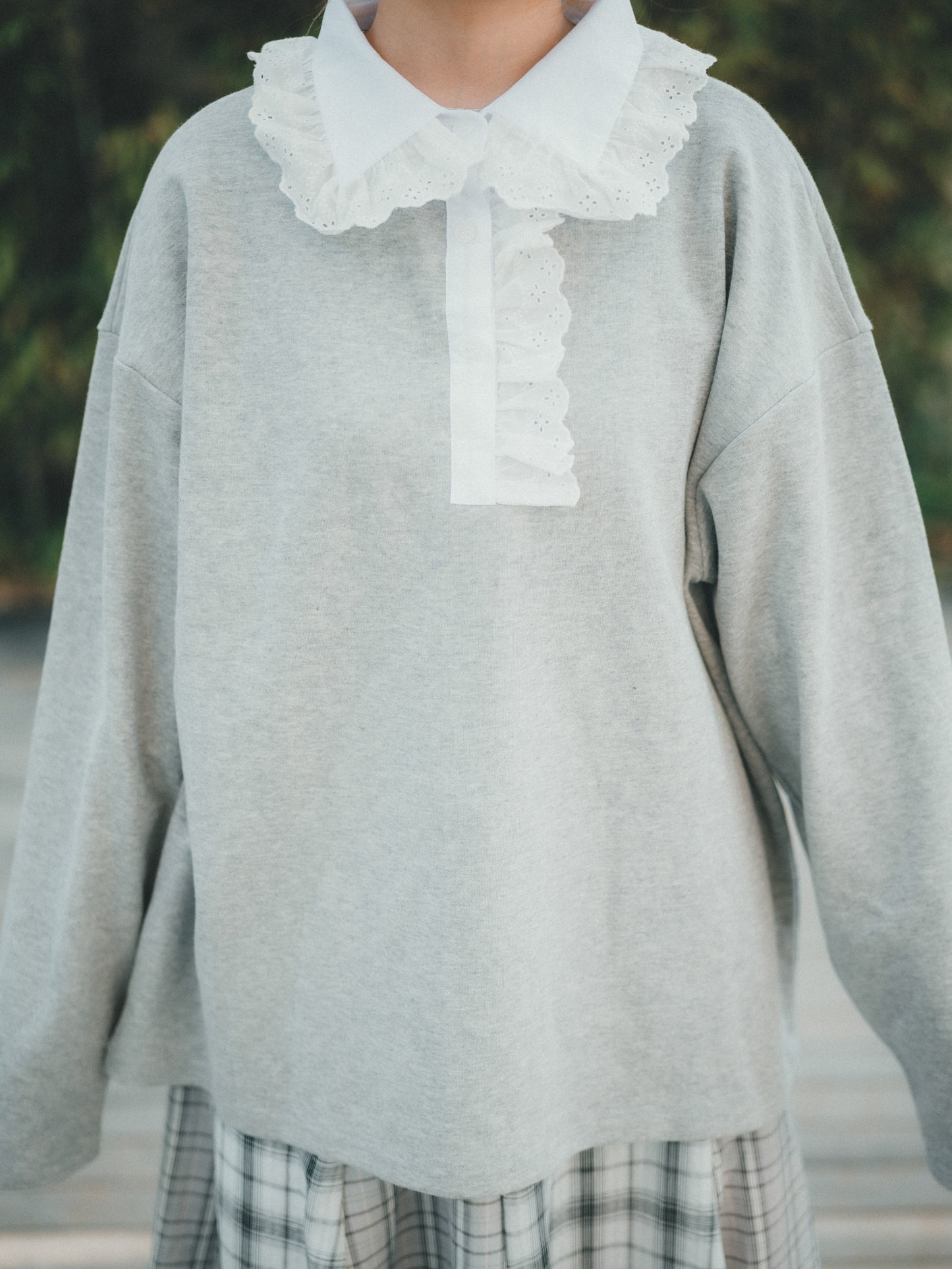 通花娃娃領 ❁ 薄長袖上衣|2色入