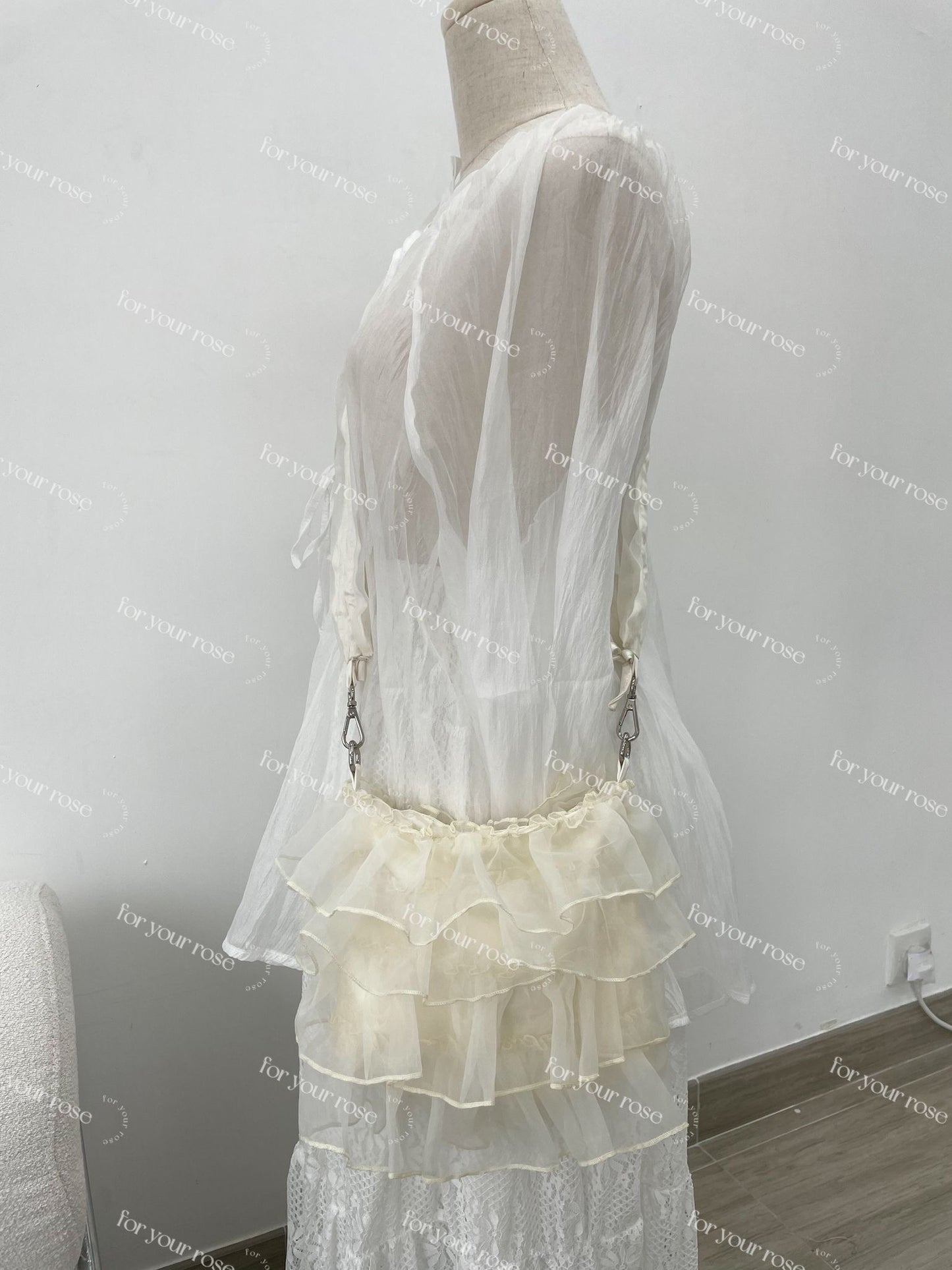 蛋糕層層ruffle紗紗袋 S size|4色入