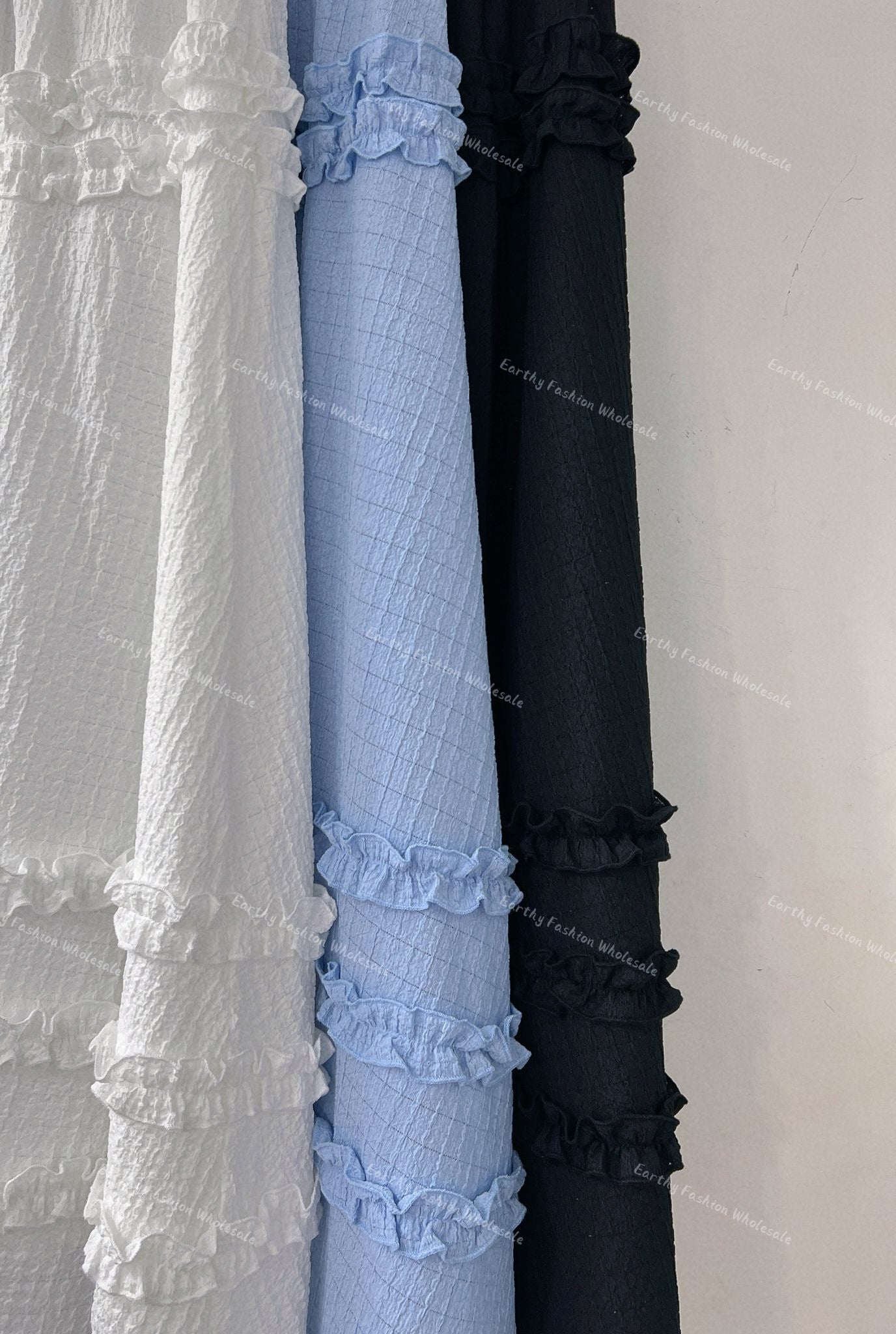 三層Ruffle Ruffle暗格紋半身裙|3色入