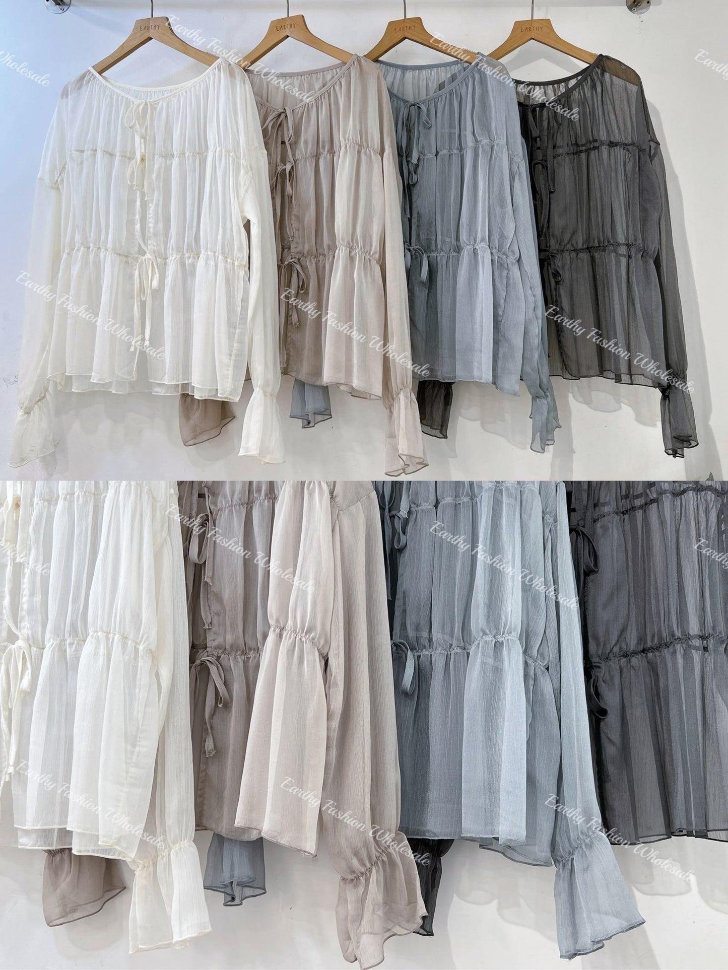 Comeback!! 超美💖透透紗紗綁帶外搭|4色入e