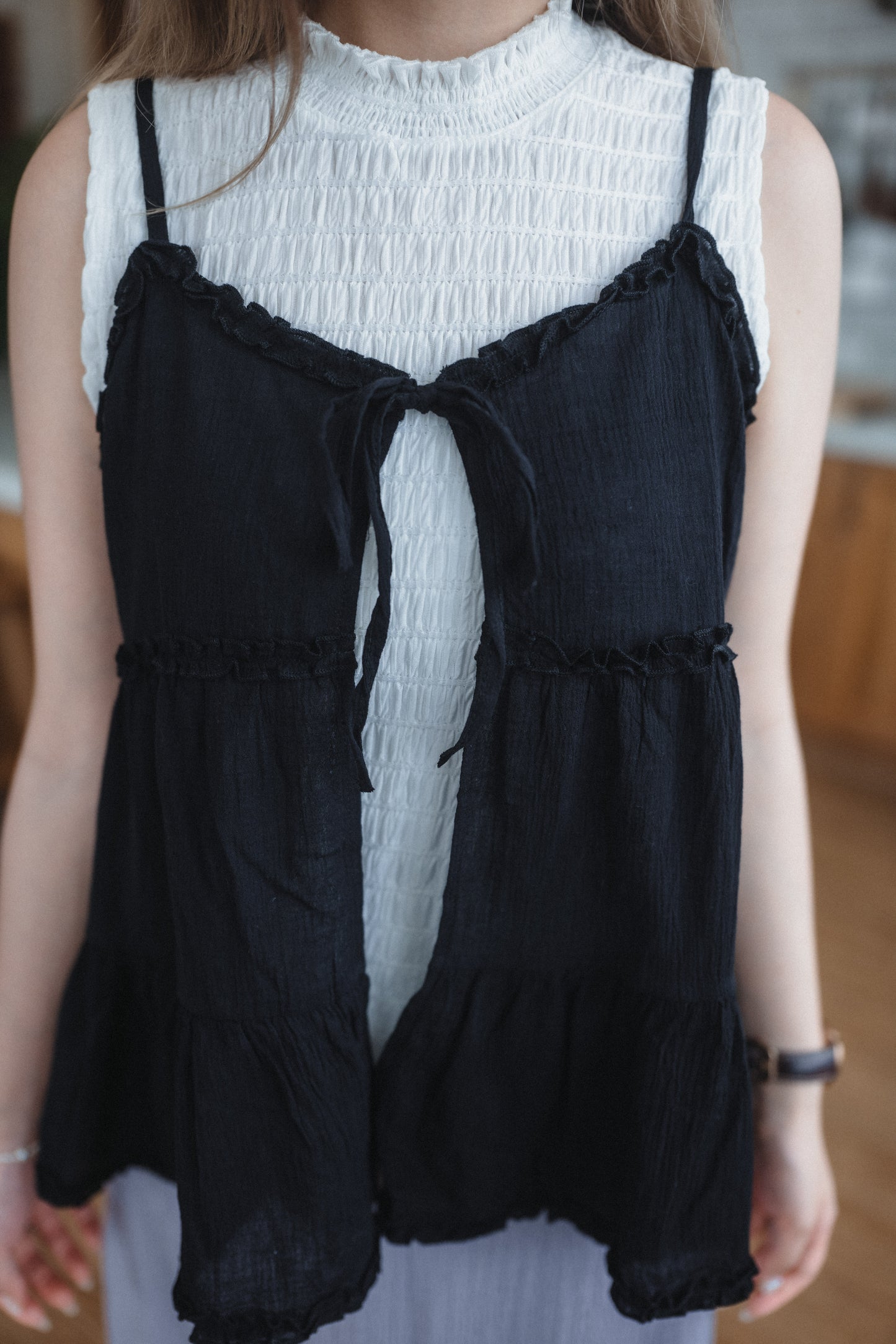 莫蘭迪𝓉ℴ𝓃ℯ花邊綁帶外搭|4色入