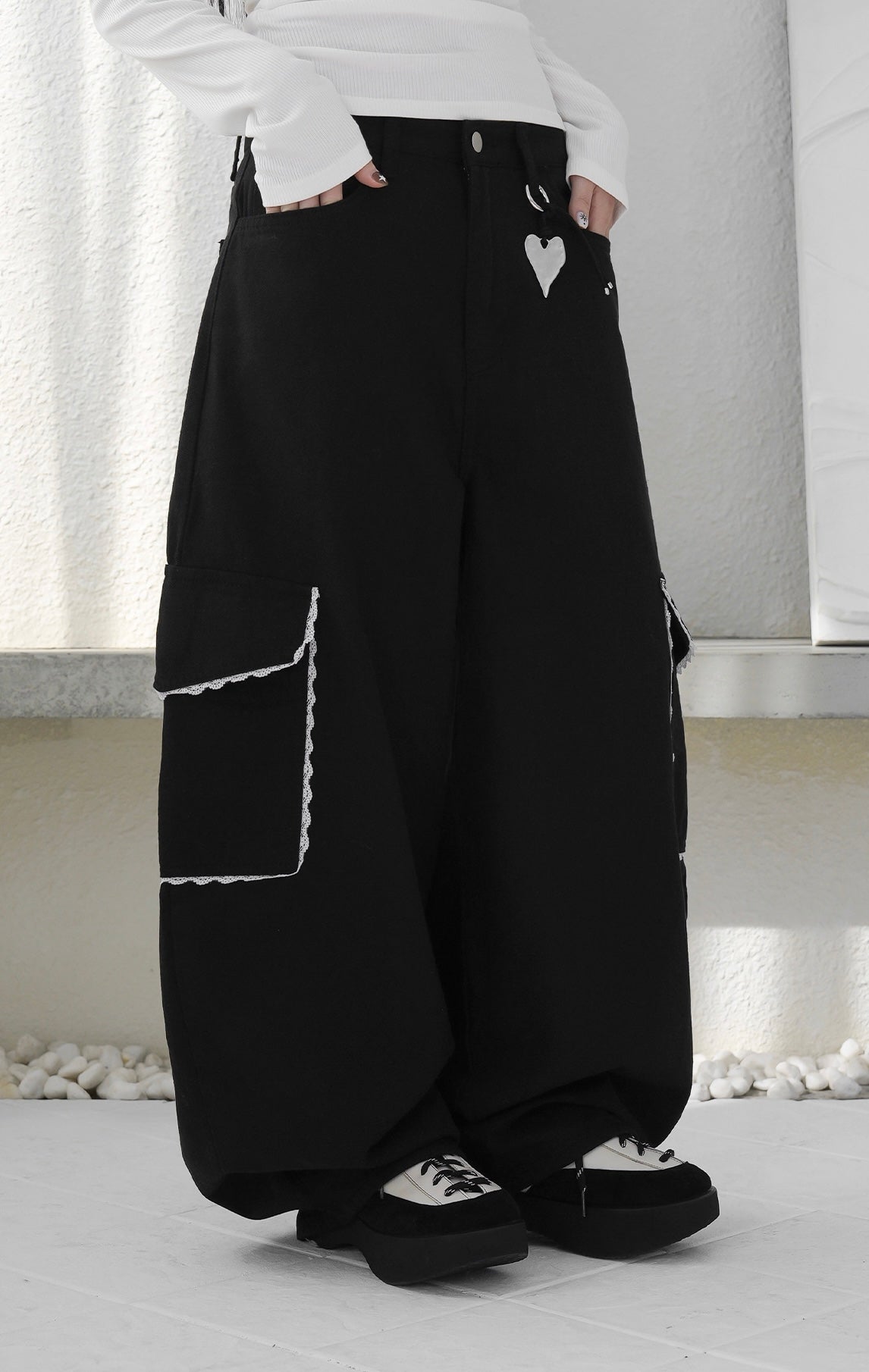 Lace Pocket 氣球褲|3色入