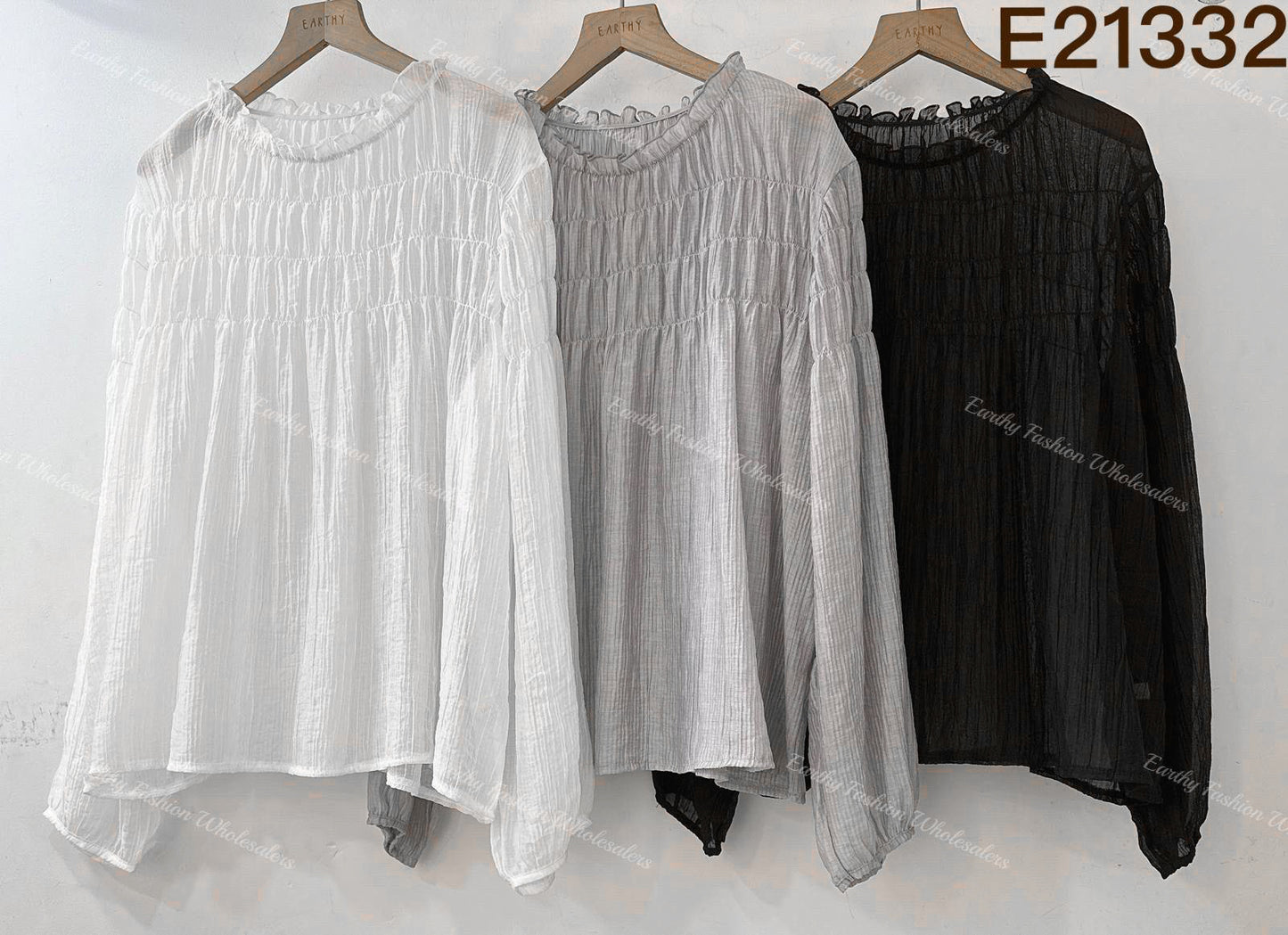 薄紗皺皺Ruffle Top|3色入