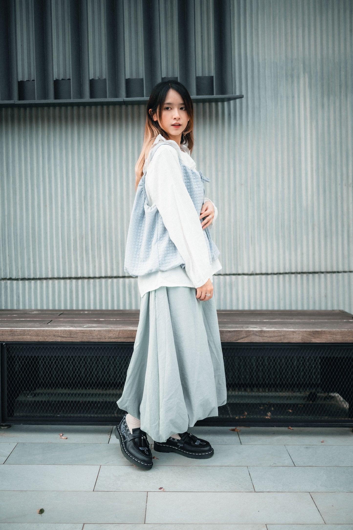 多穿法!泡泡格綁帶背心外搭|4色入