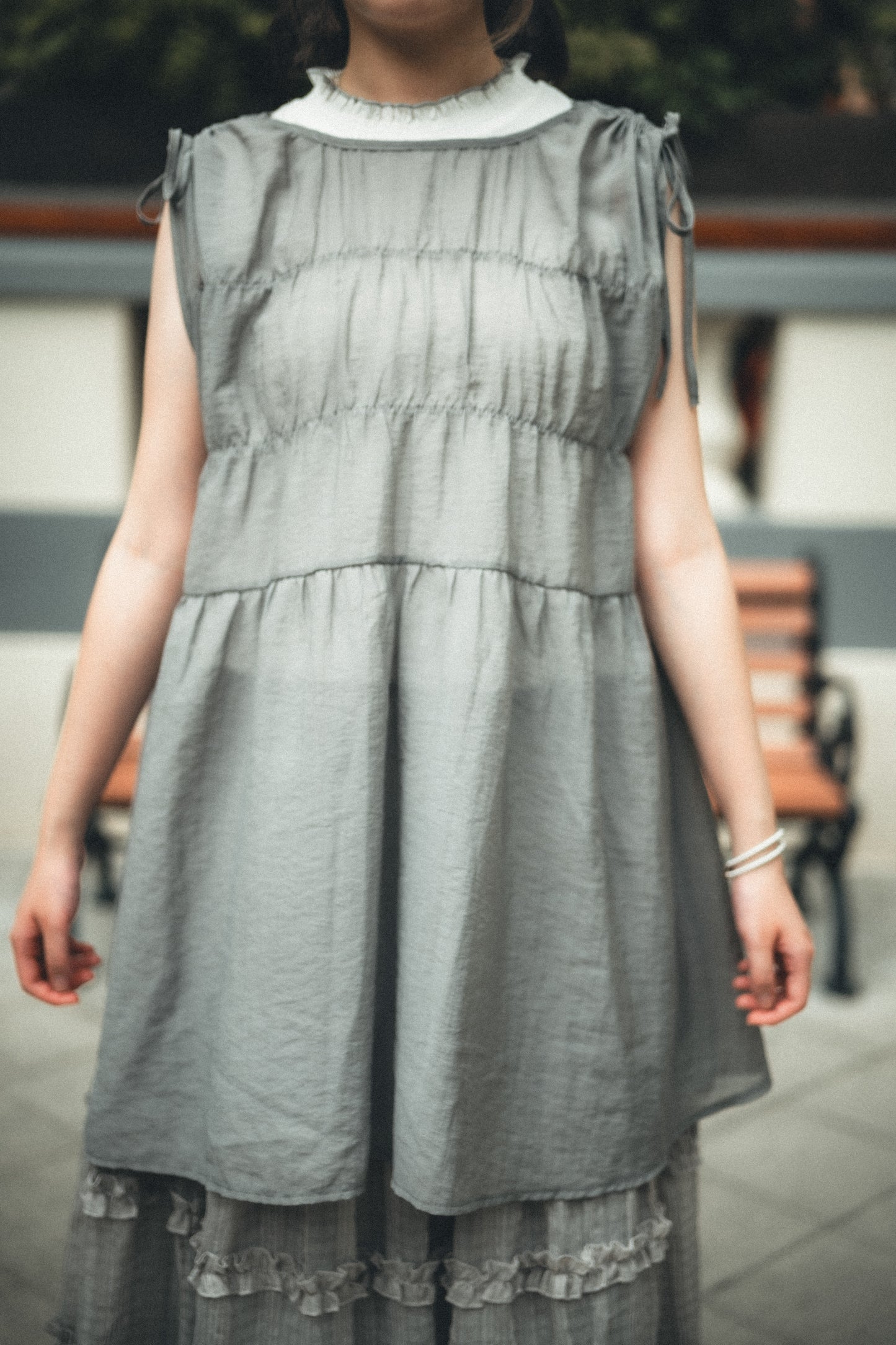 抽繩皺摺娃娃背心|4色入