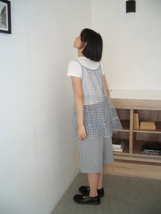 小格子半透娃娃layer OPS|2色入