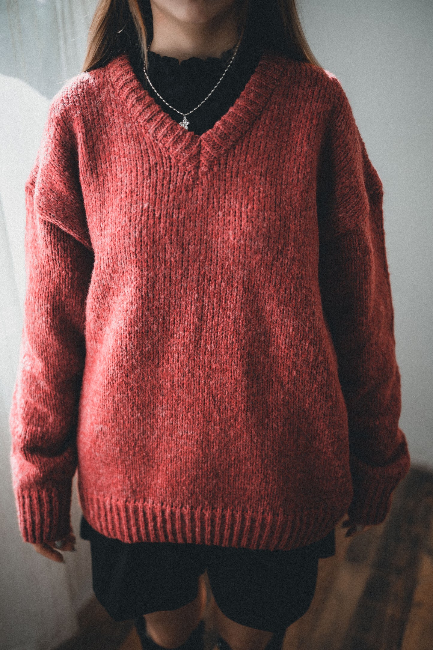 節日感!混色V領針織上衣|7色入