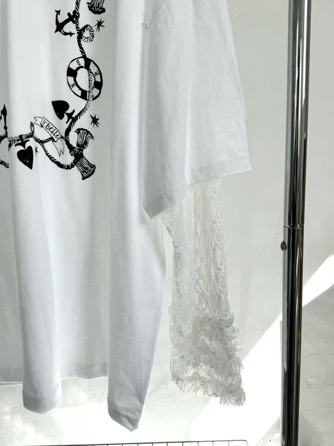 ROMANTIC RUFFLE LACE SLEEVES TEE | 3色入