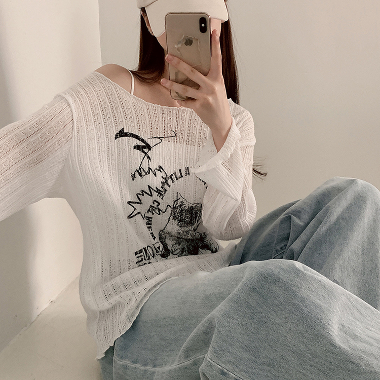 Painting Meow針織薄長袖|3色入