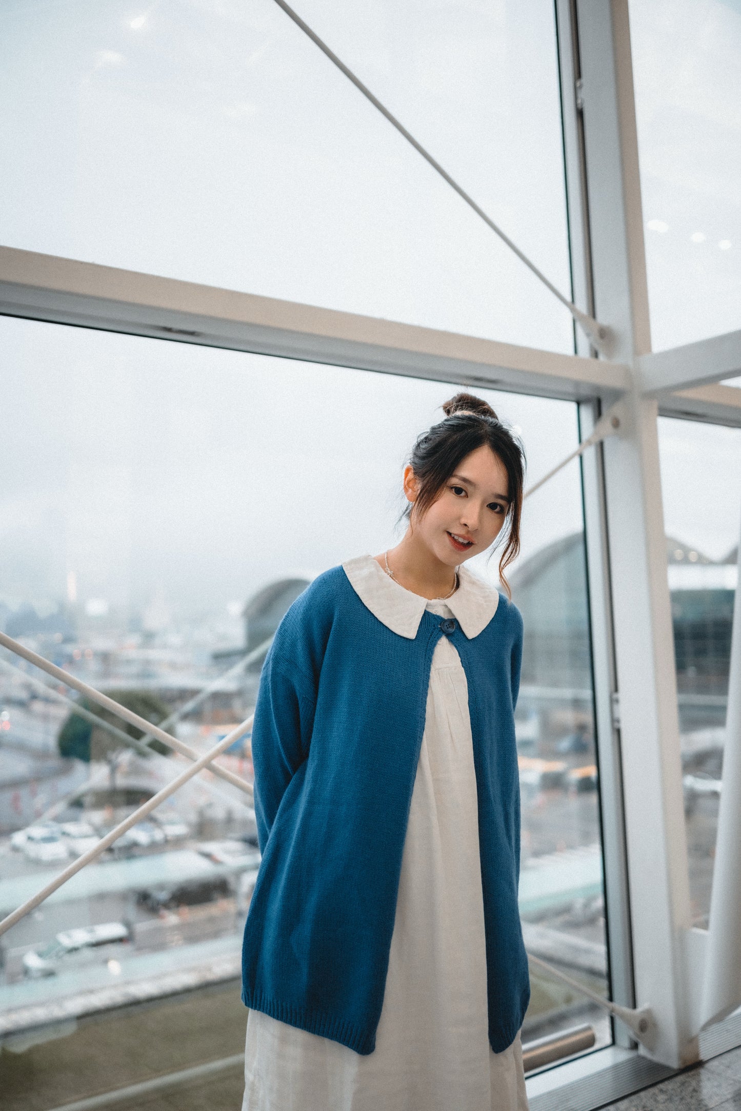 單鈕寬版針織毛衣外套|2色入