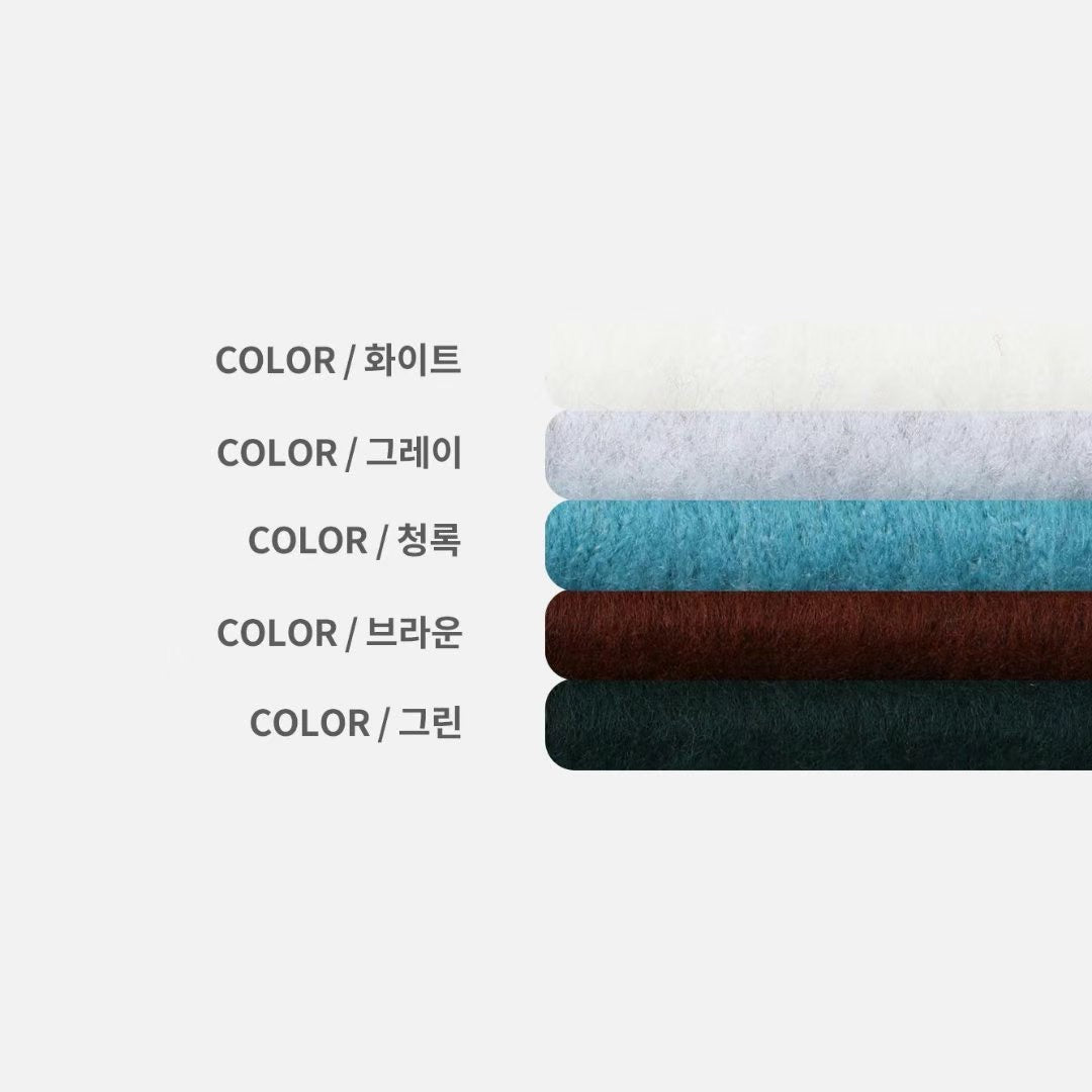 柔軟馬海毛鋸紋圓領毛衣|5色入