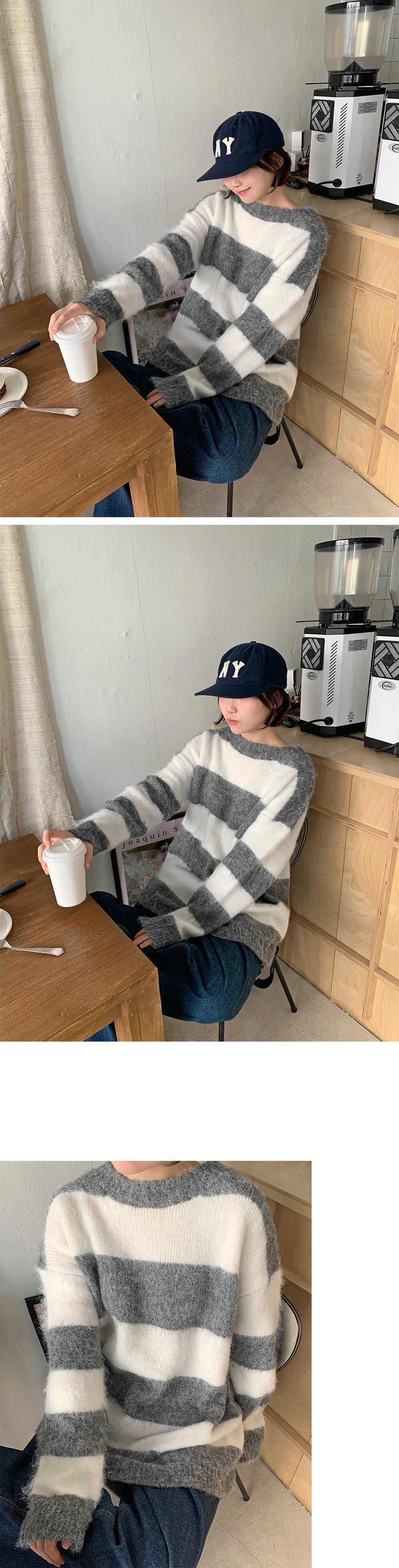 50%羊毛🐏 拼色間條圓領上衣|4色入