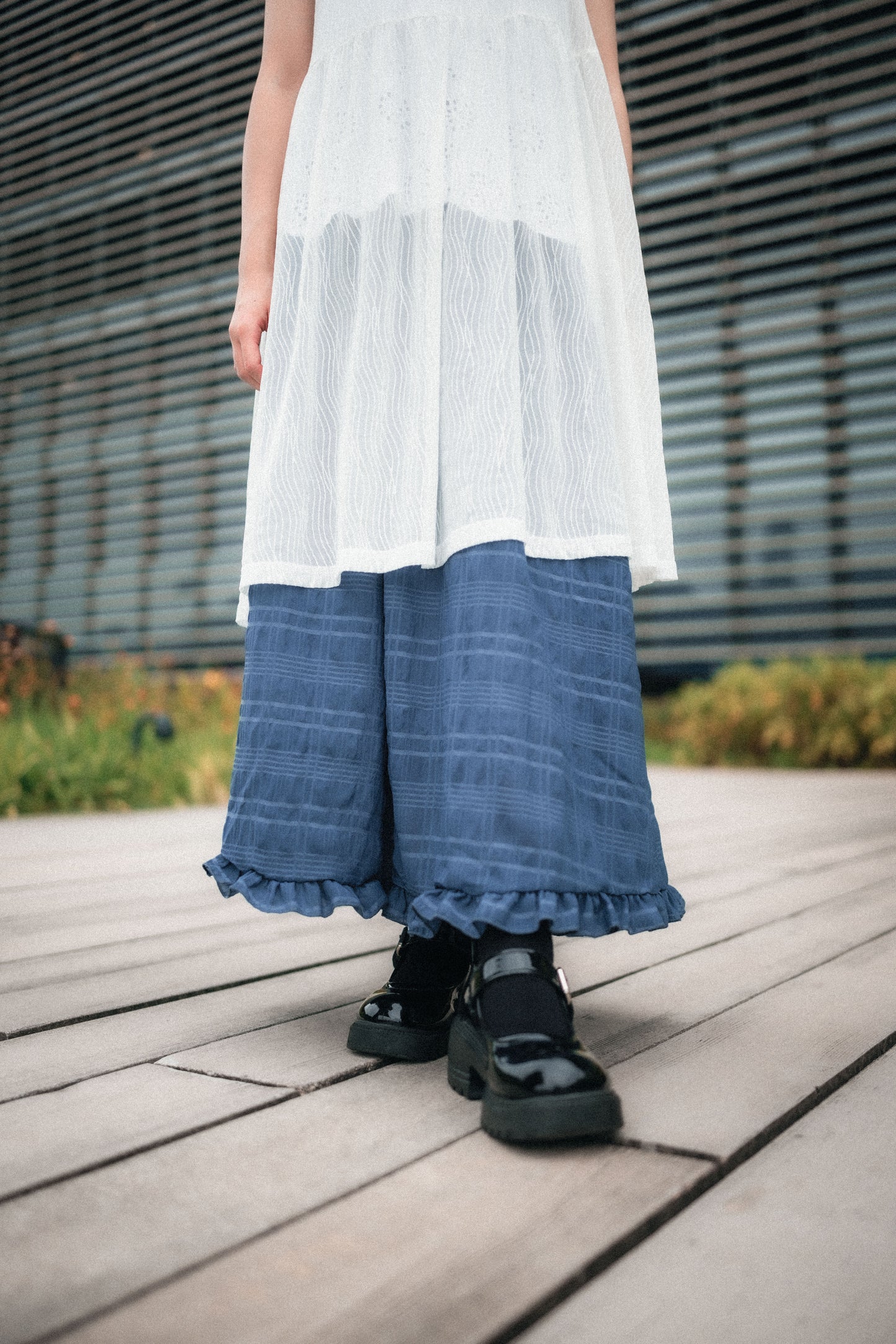 Ruffle尾暗格紋半身裙|3色入