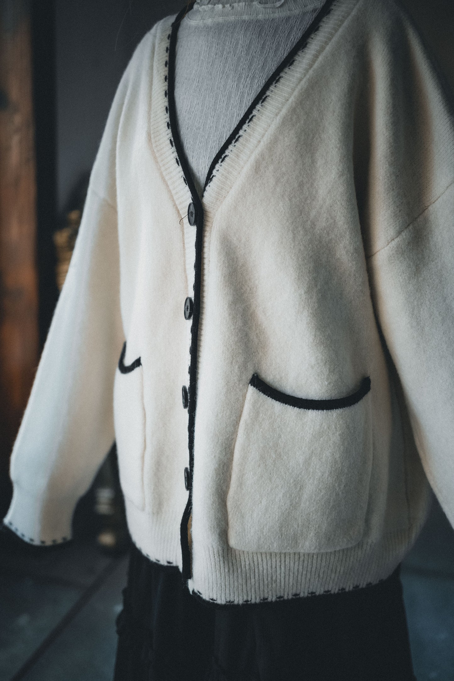 厚實拼邊長外套|3色入