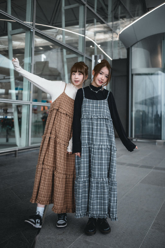 秋冬🟤格紋Ruffle OPS|4色入